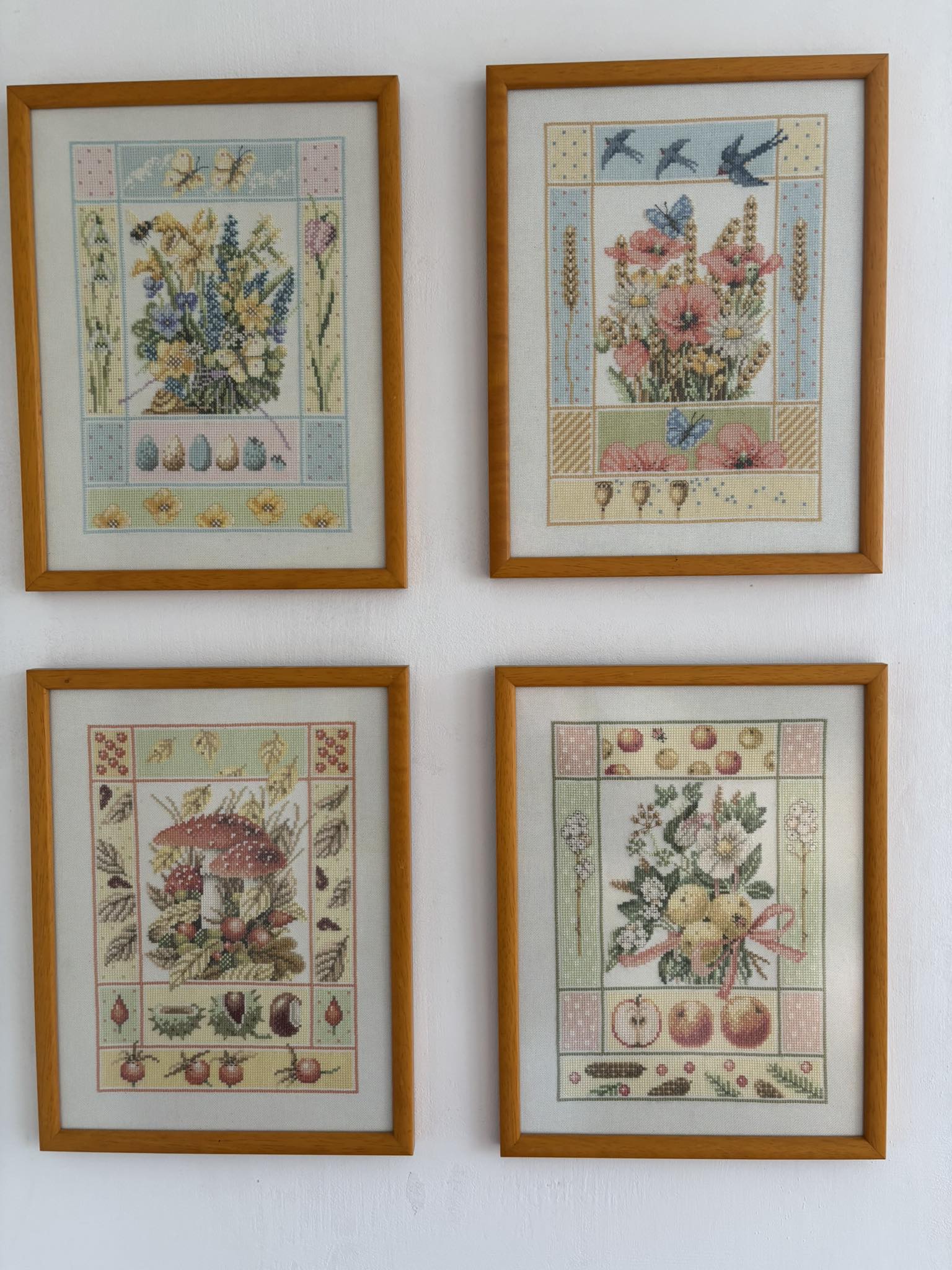 Finishing Four Seasons cross stitch by Marjolein Bastin