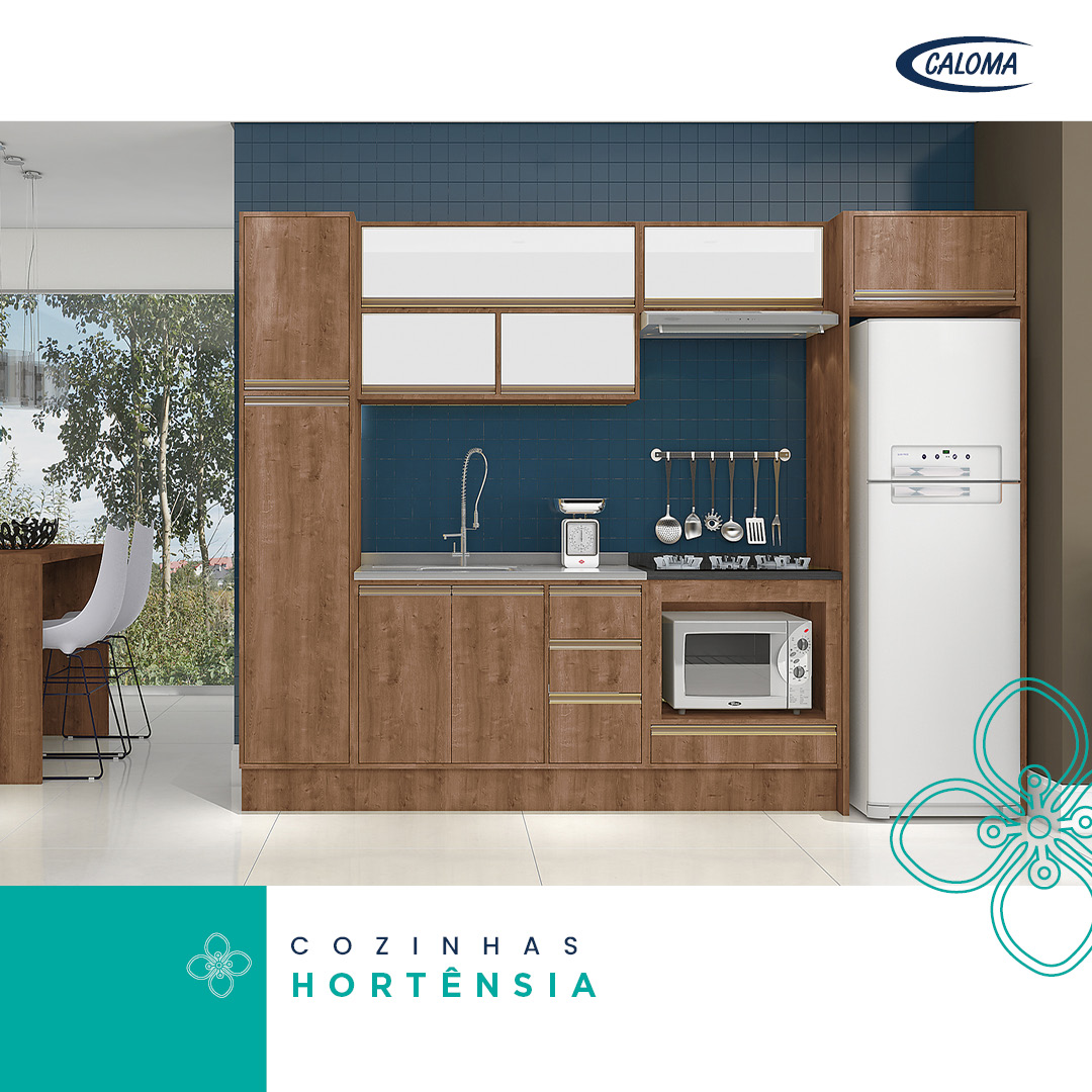 Móveis Caloma - Cozinhas Hortênsia. 💙⠀ Com estrutura...