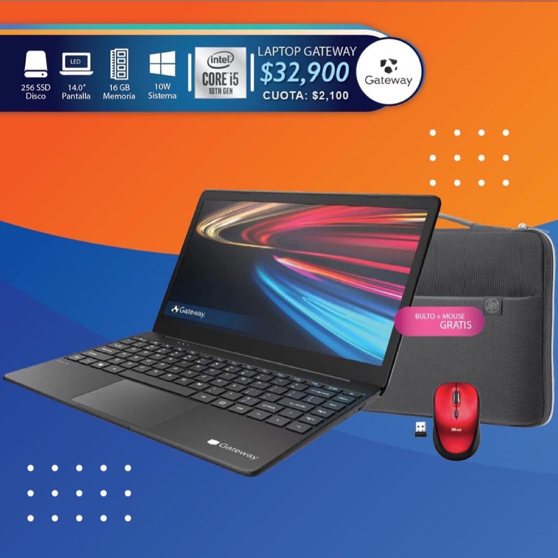 OAS Computer - Laptop Gateway Con Bolso para laptop y...