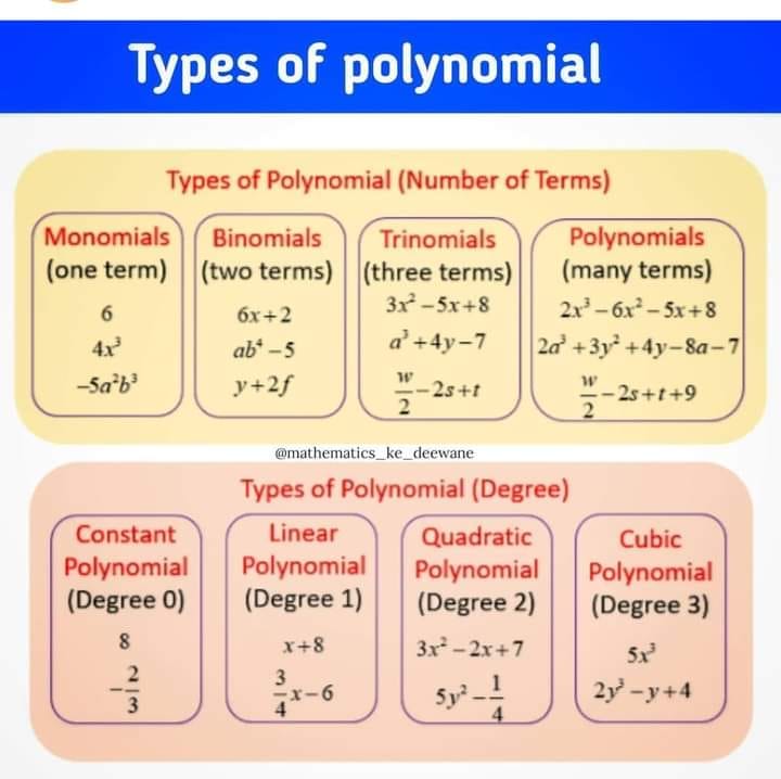 Math Window - Types of polynomial