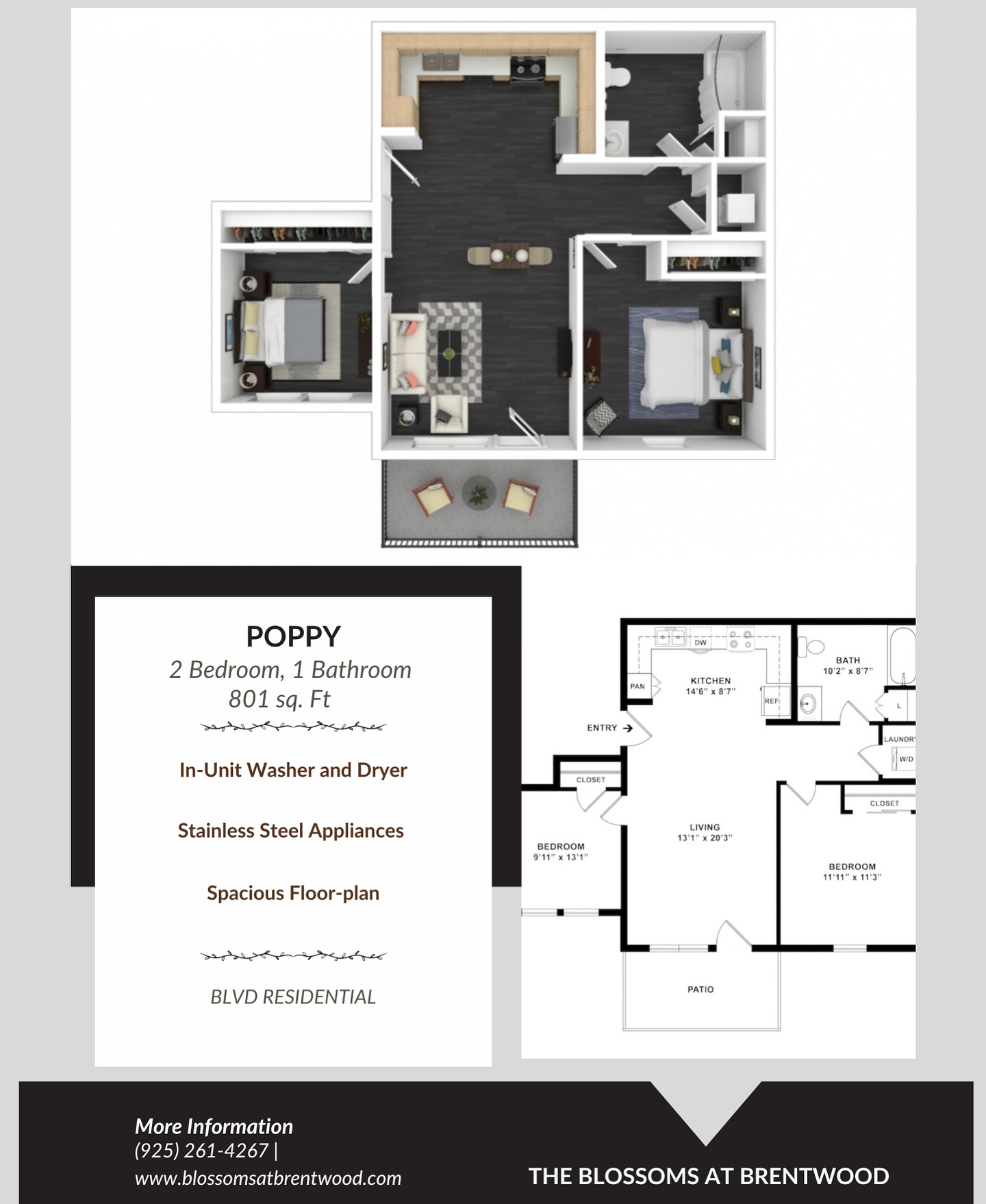 The Blossoms - In search of the perfect 2 bedroom 1 bathroom floor plan ...