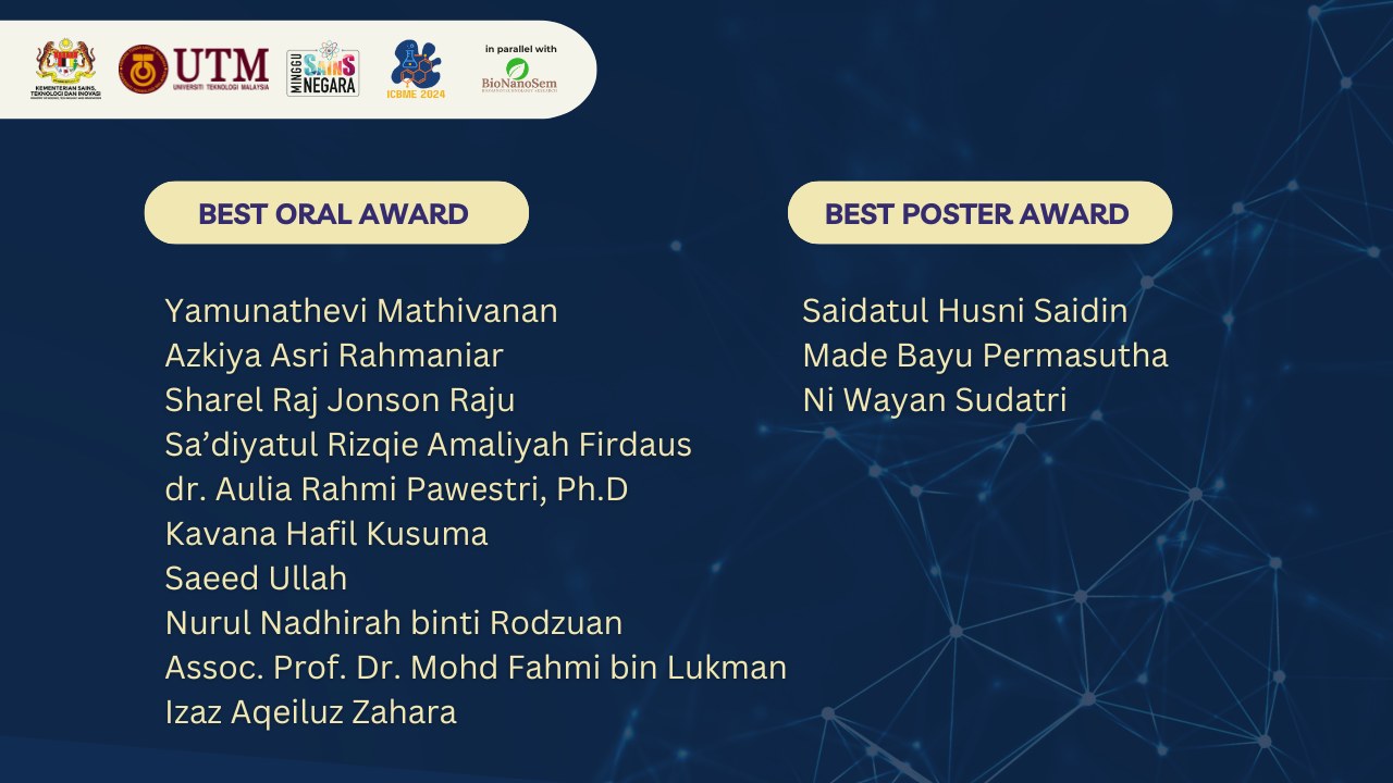 🎉 Congratulations to the ICBME 2024 Award Winners! 🎉 We are thrilled to ...
