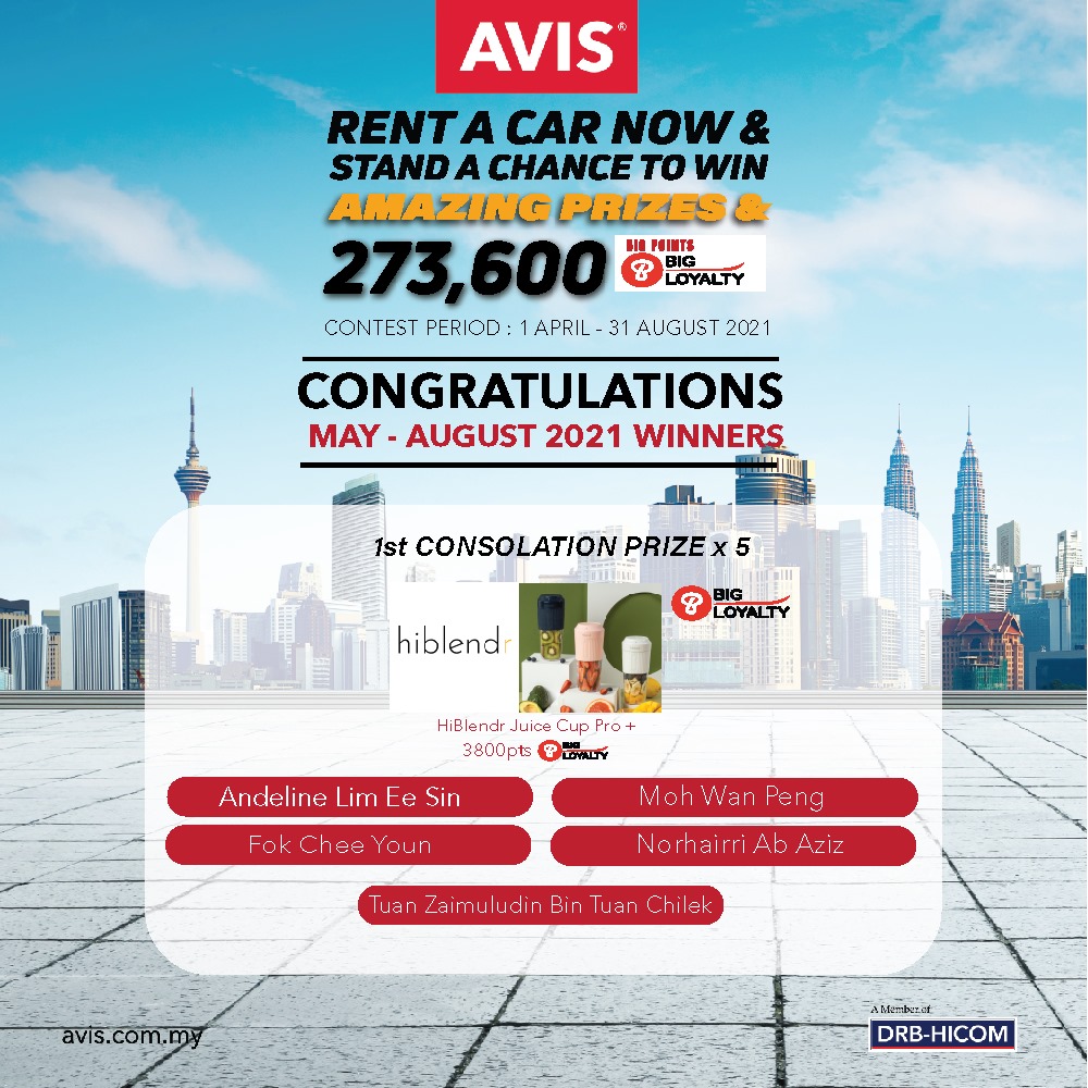 Avis Malaysia - 📣 📢 CONGRATULATIONS TO THE WINNERS OF... | Facebook