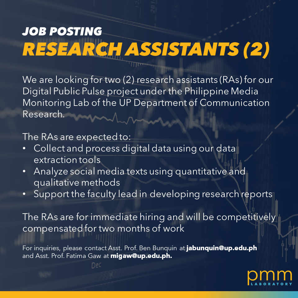 [JOB POSTING]... - UP Department of Communication Research | Facebook