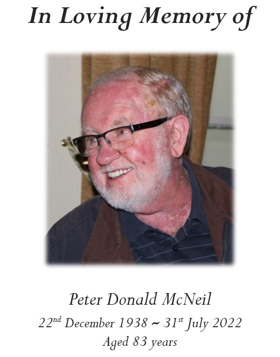 In Loving Memory of Peter Donald McNeil - Fred J Potter & Son | Facebook
