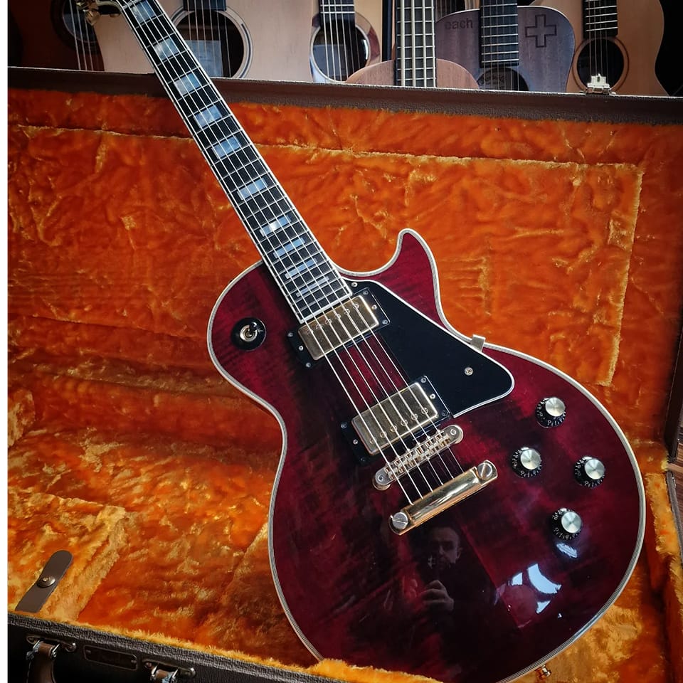 2002 Les Paul Custom wine red guitar with flamed top for sale