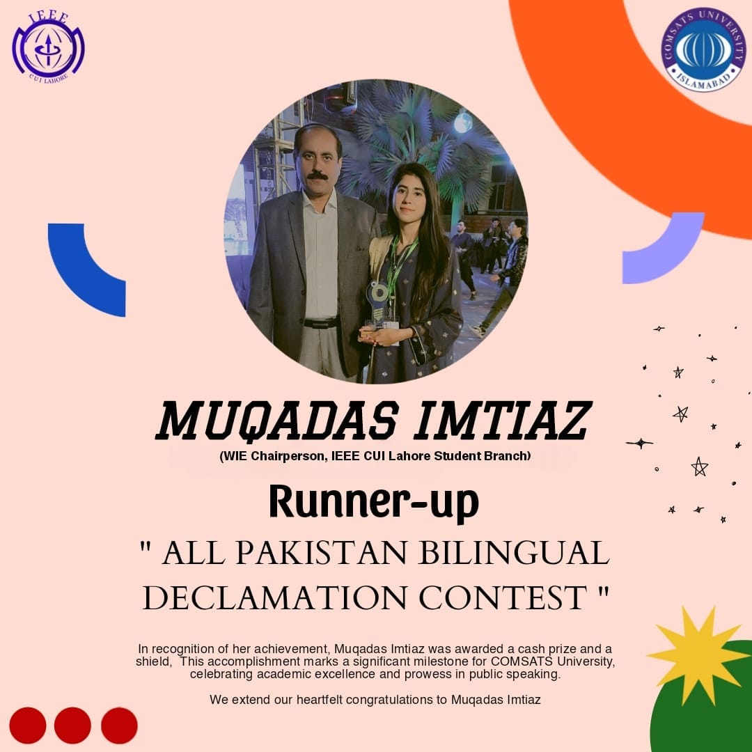 IEEE - We are thrilled to announce that Muqadas Imtiaz, a dedicated ...