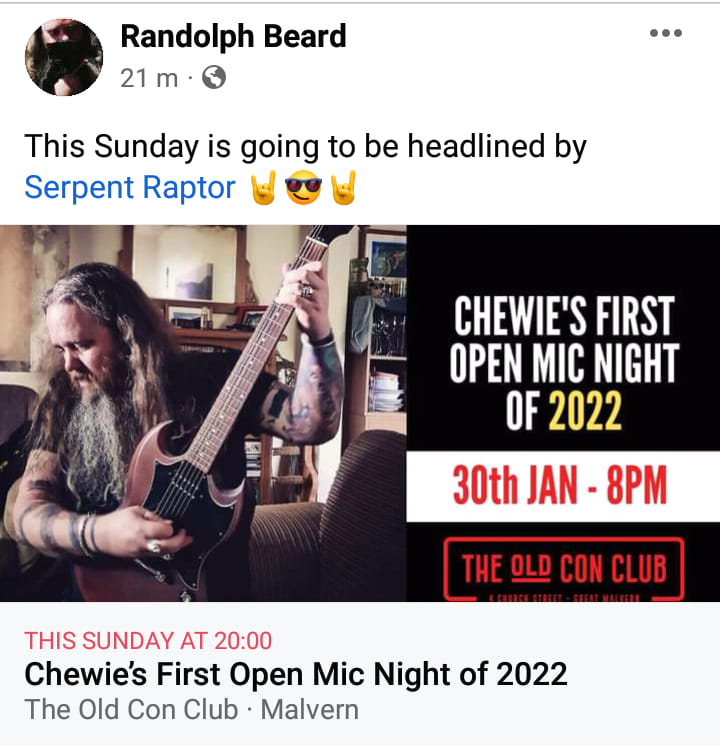Serpent Raptor - I will be headlining at Con Club on... | Facebook
