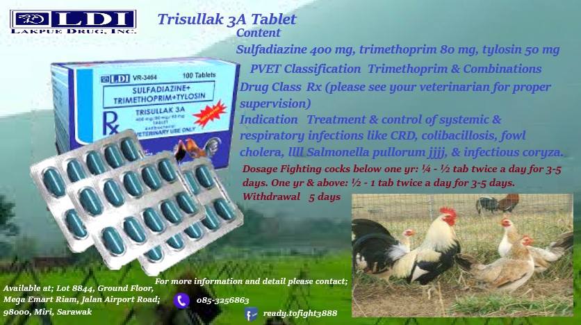 BP - Trisullak 3A Tablet TRIMETHOPRIM + SULFADIAZINE + TYLOSIN A broad ...