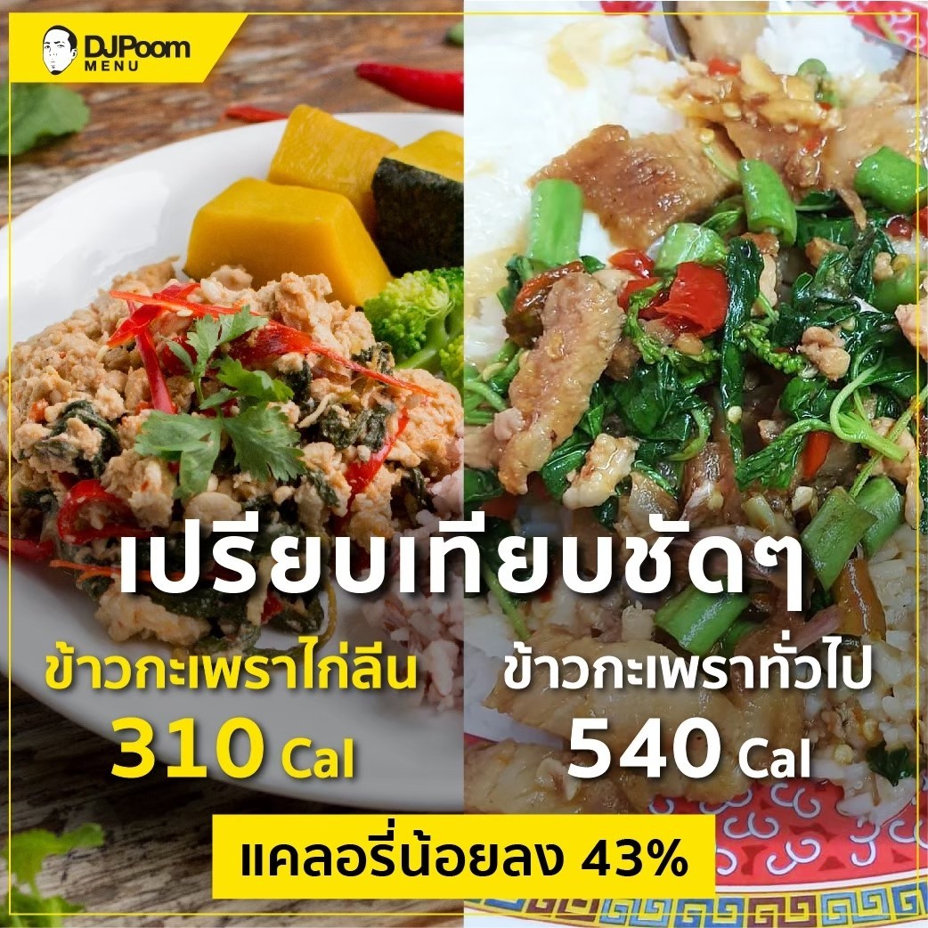 เทียบกันให้ดูชัดๆ😍💕... - DJ Poom Menu อาหารคลีนเพื่อสุขภาพ | Facebook