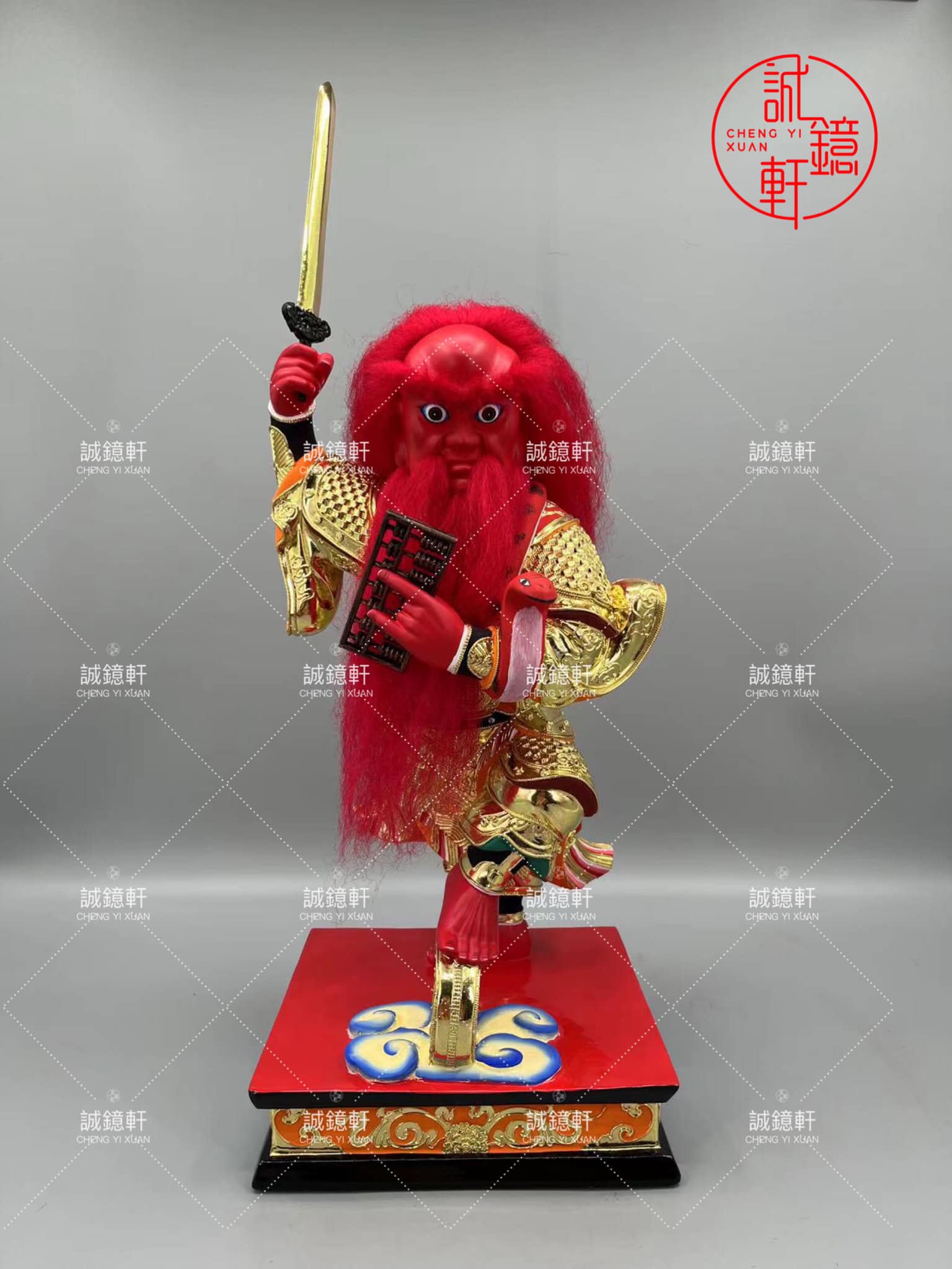 诚镱轩木雕佛像 - 【洪公圣君】法主三公，张、萧、洪三兄弟击败蛇精，升天为神。 #同款其他尺寸可定制可改细节 #诚镱轩木雕佛像 #诚镱轩 ...