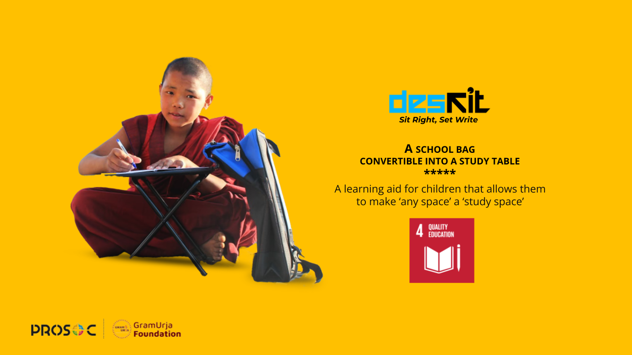 Deskit- A Portable Study Table Integrated With A School Bag | Kanpur