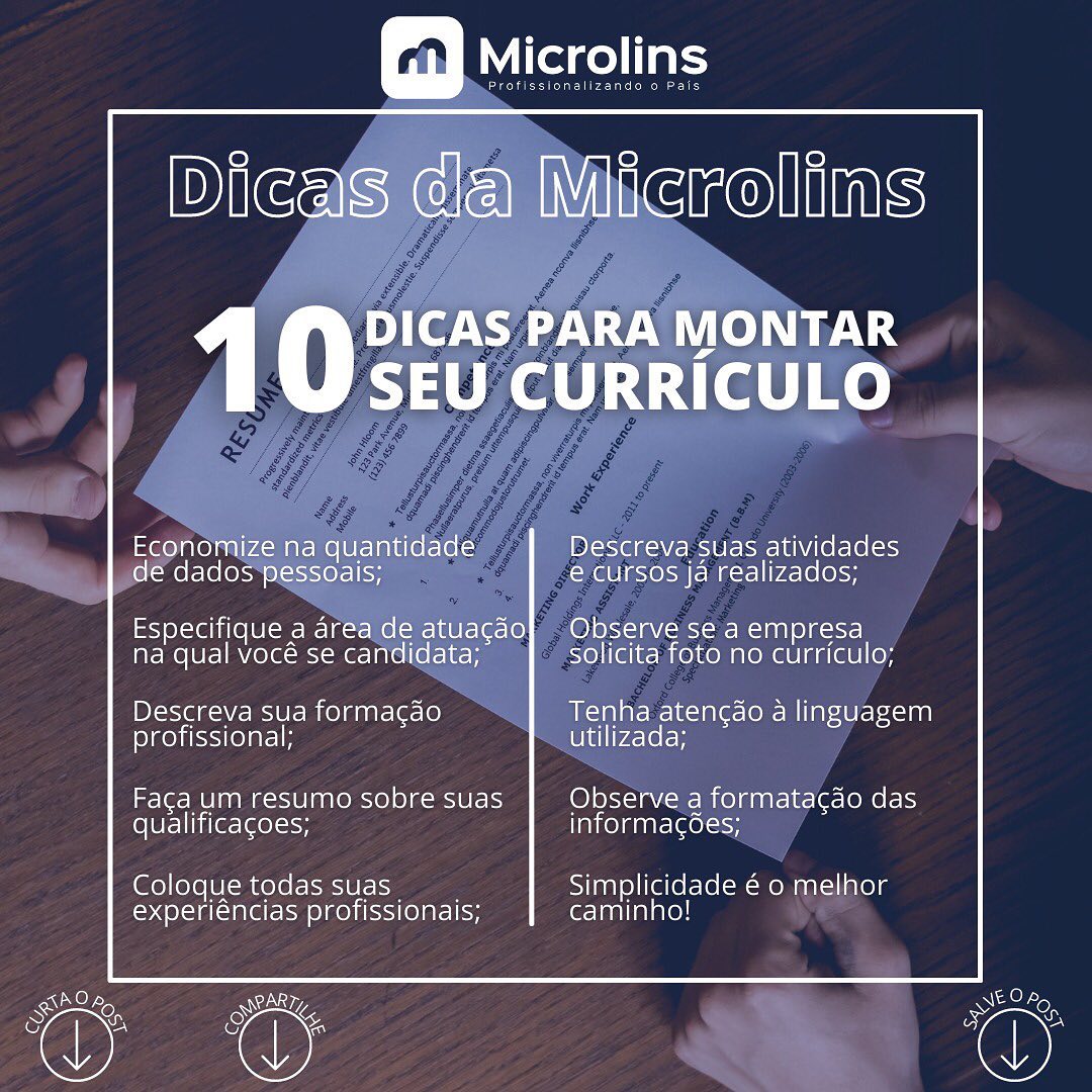 Microlins - A Microlins separou ótimas dicas para você que... | Facebook