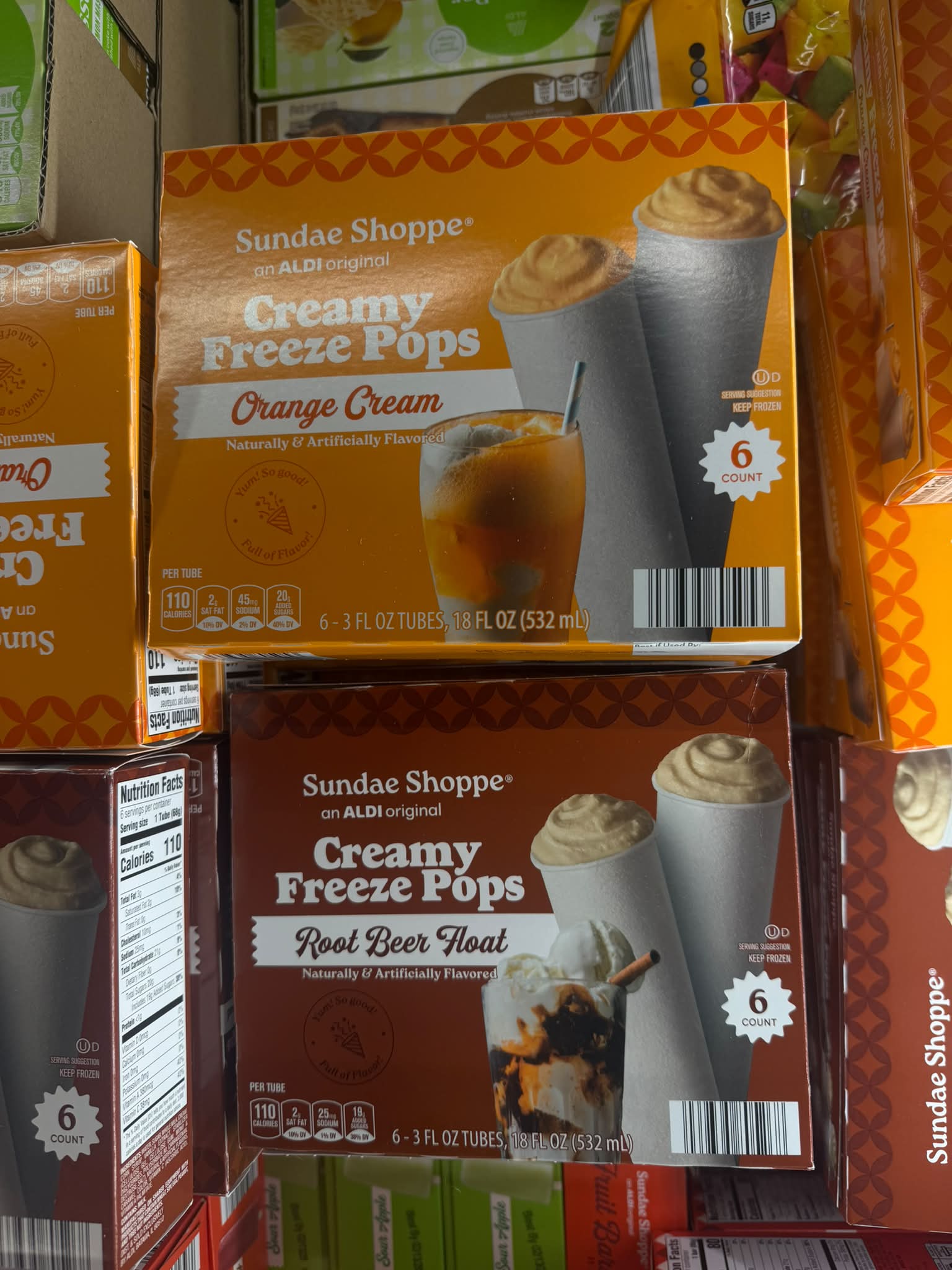 Sundae Shoppe Creamy Freeze Pops at ALDI: Orange Cream and Root