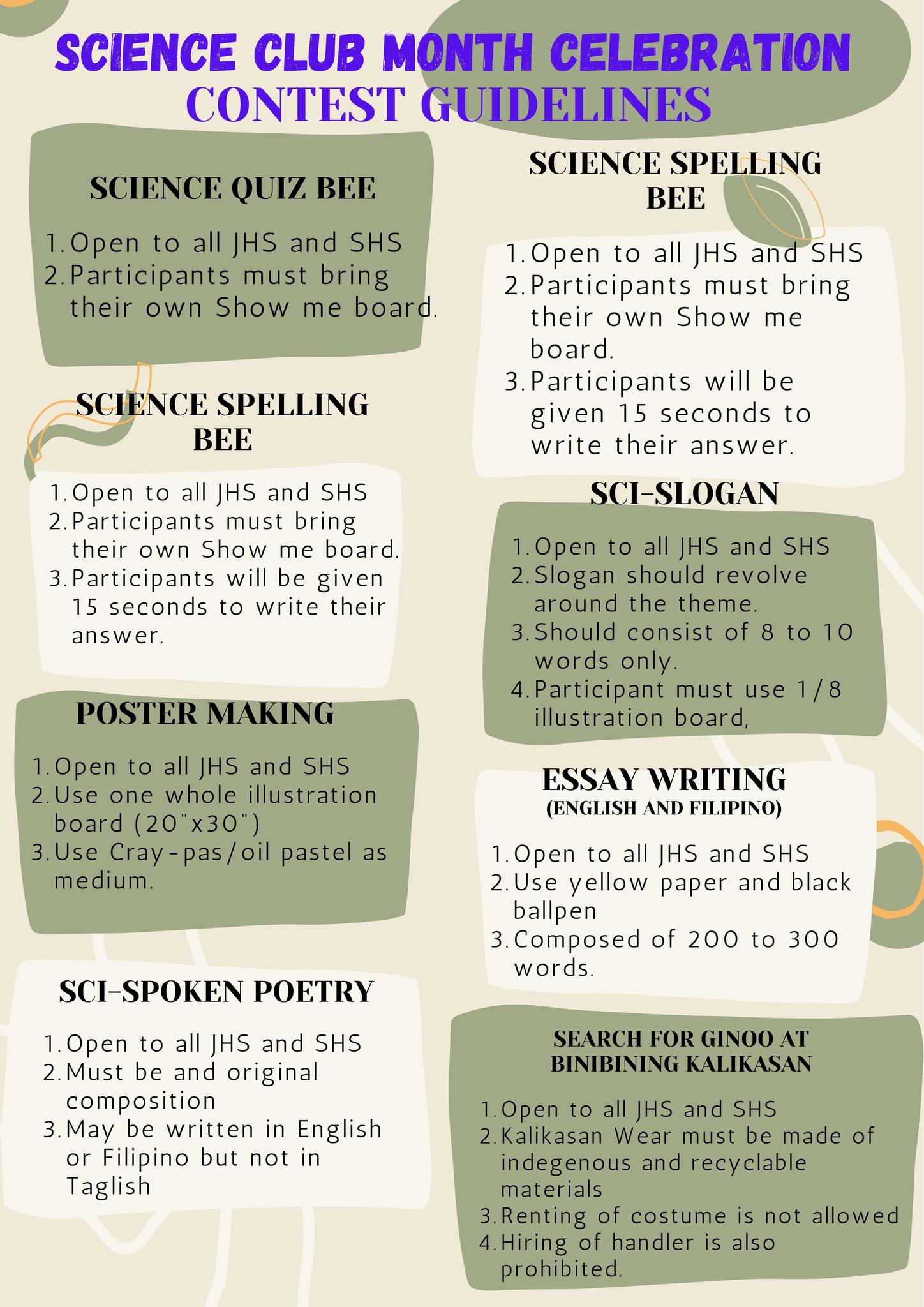 Guidelines on the different... - Labit National High School