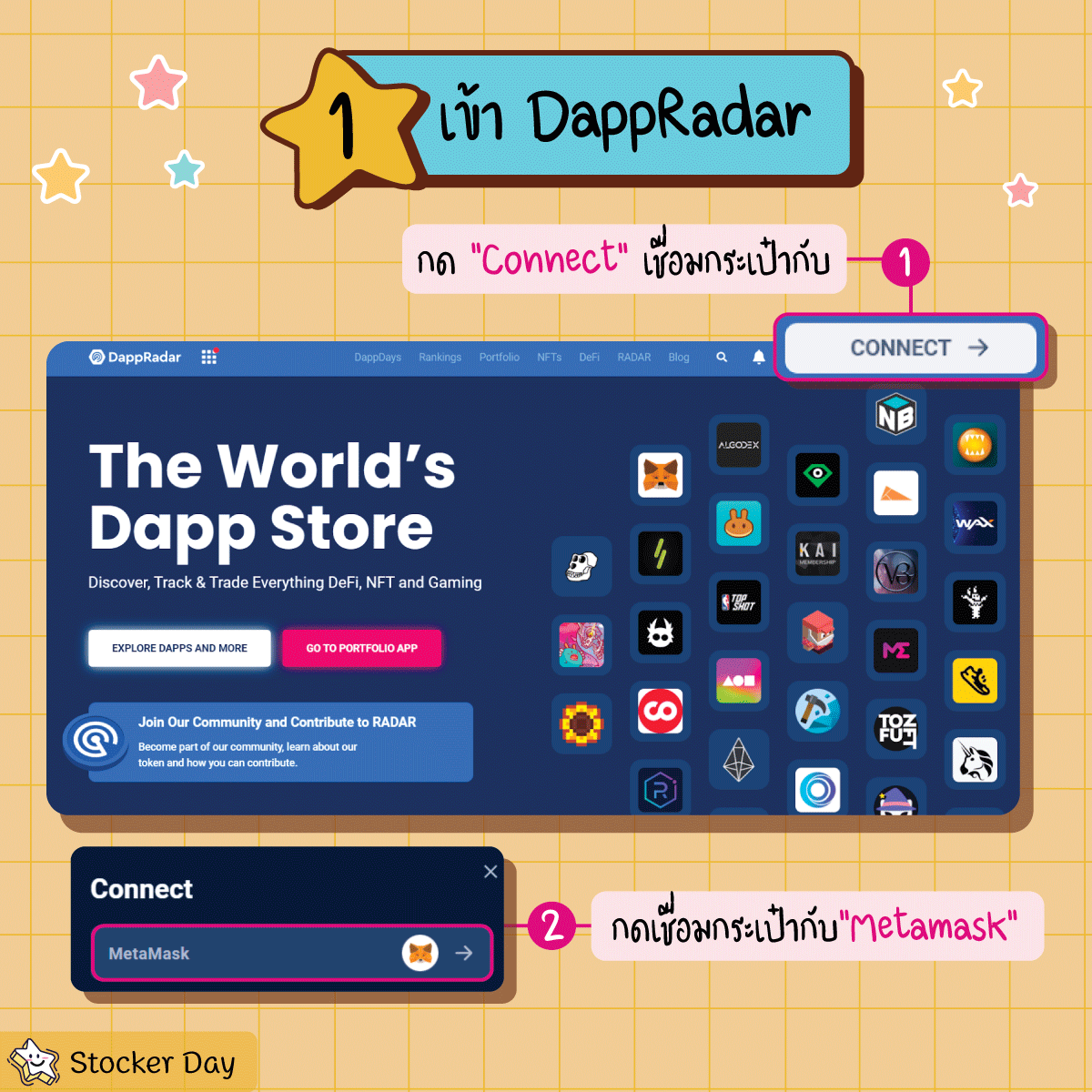 Stocker Day - How to ล่า Airdrop ผ่าน DappRadar ง่าย ๆ...