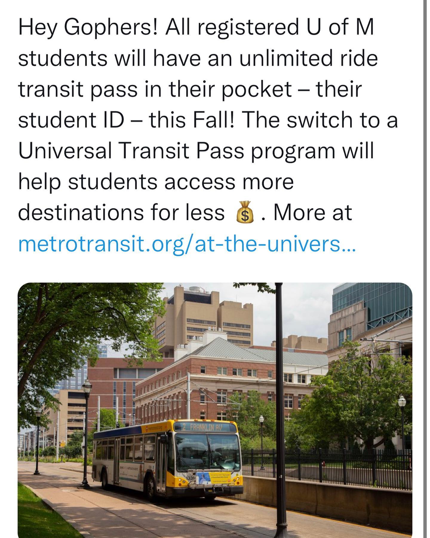 🚌 All registered University... - UMN Office of Sustainability