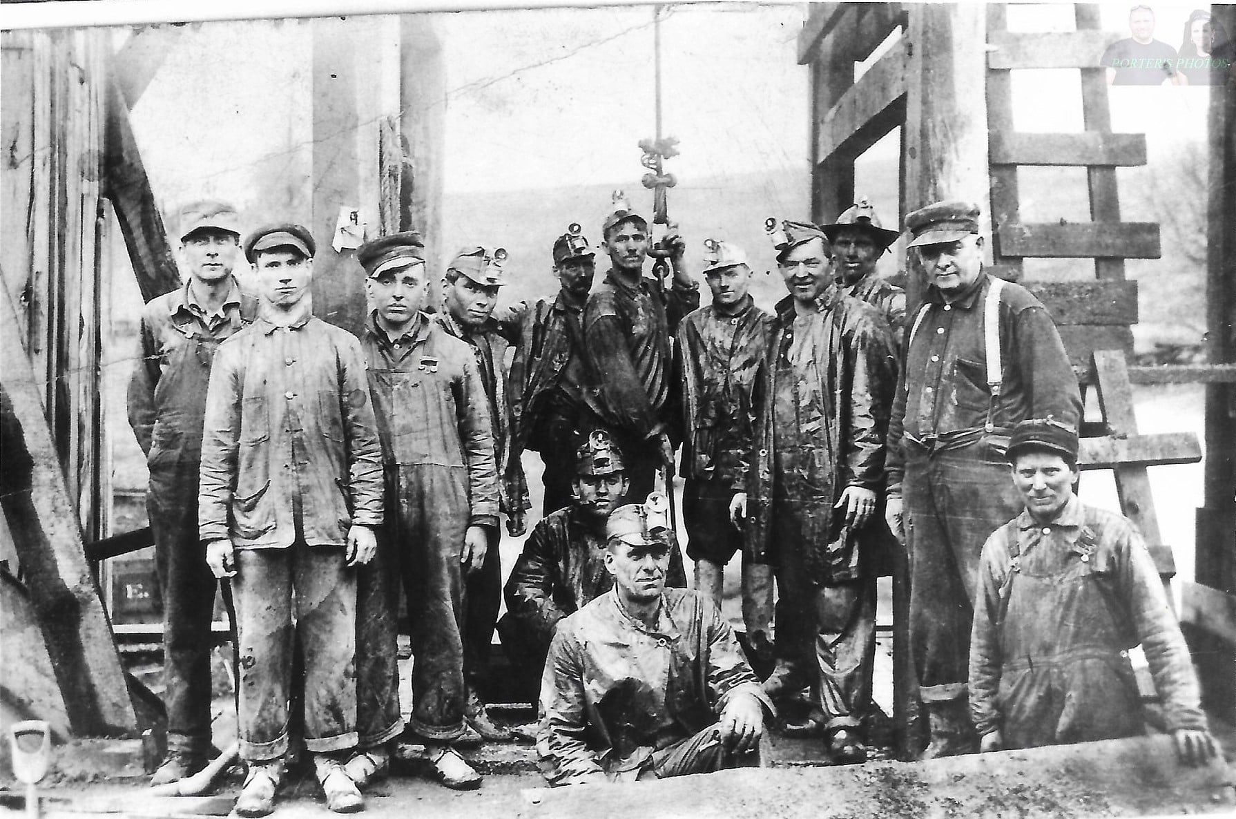 Early 1900s coal miners at Kennon Mine in Belmont County, Ohio