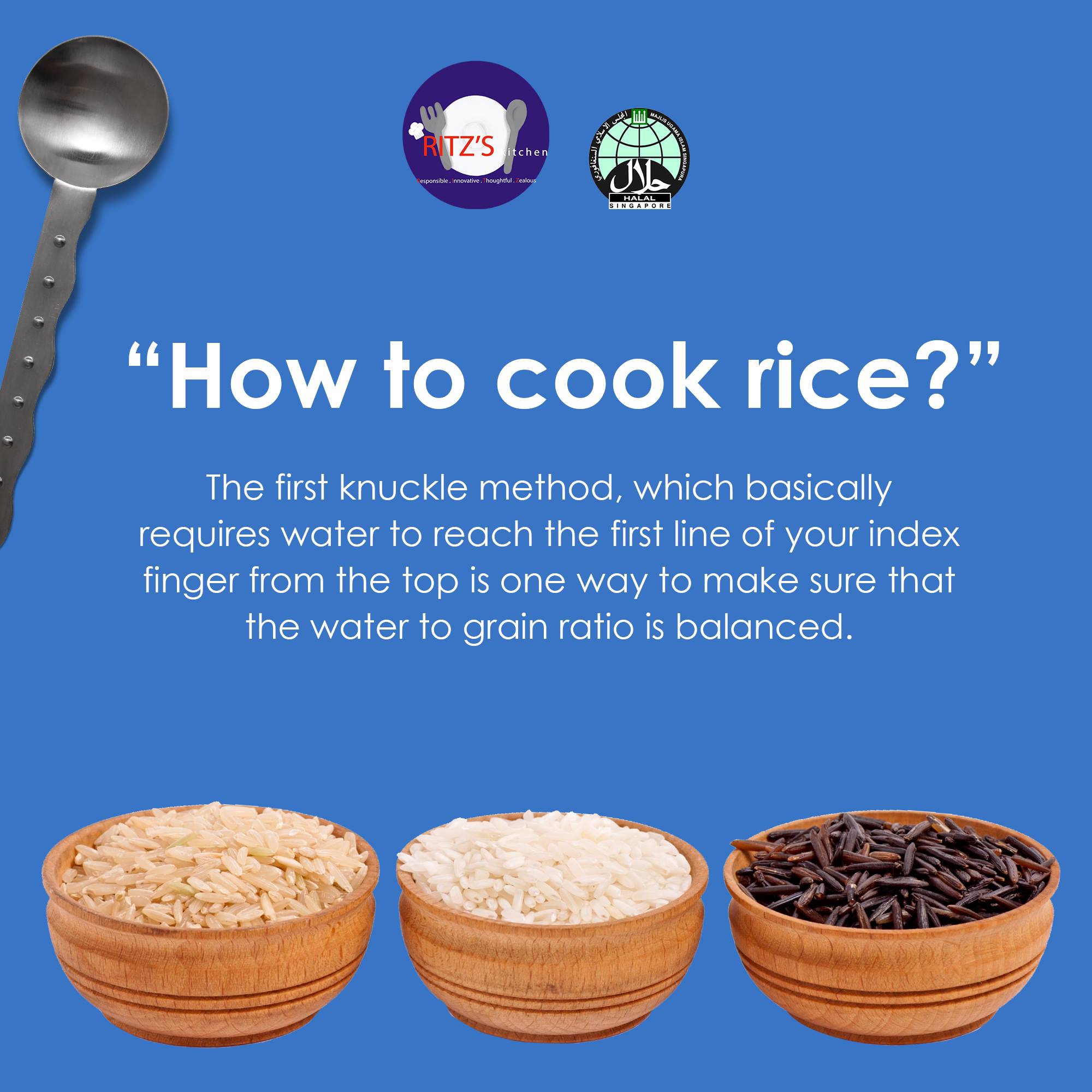 RITZ'S Kitchen - How to Cook Rice? The First Knuckle... | Facebook