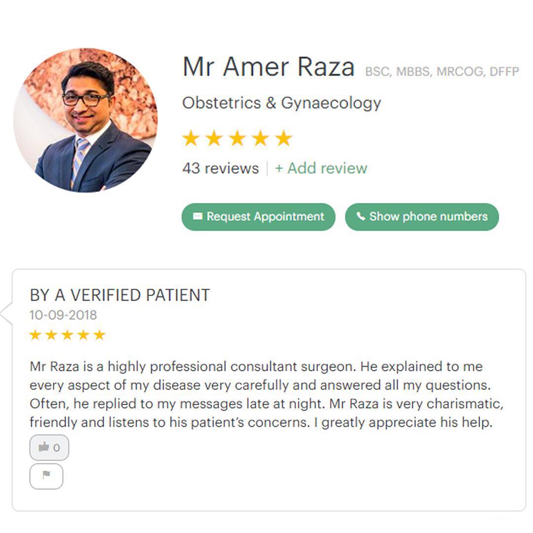 Dr Amer Raza - 🚺 “Mr Raza is a highly professional consultant surgeon ...
