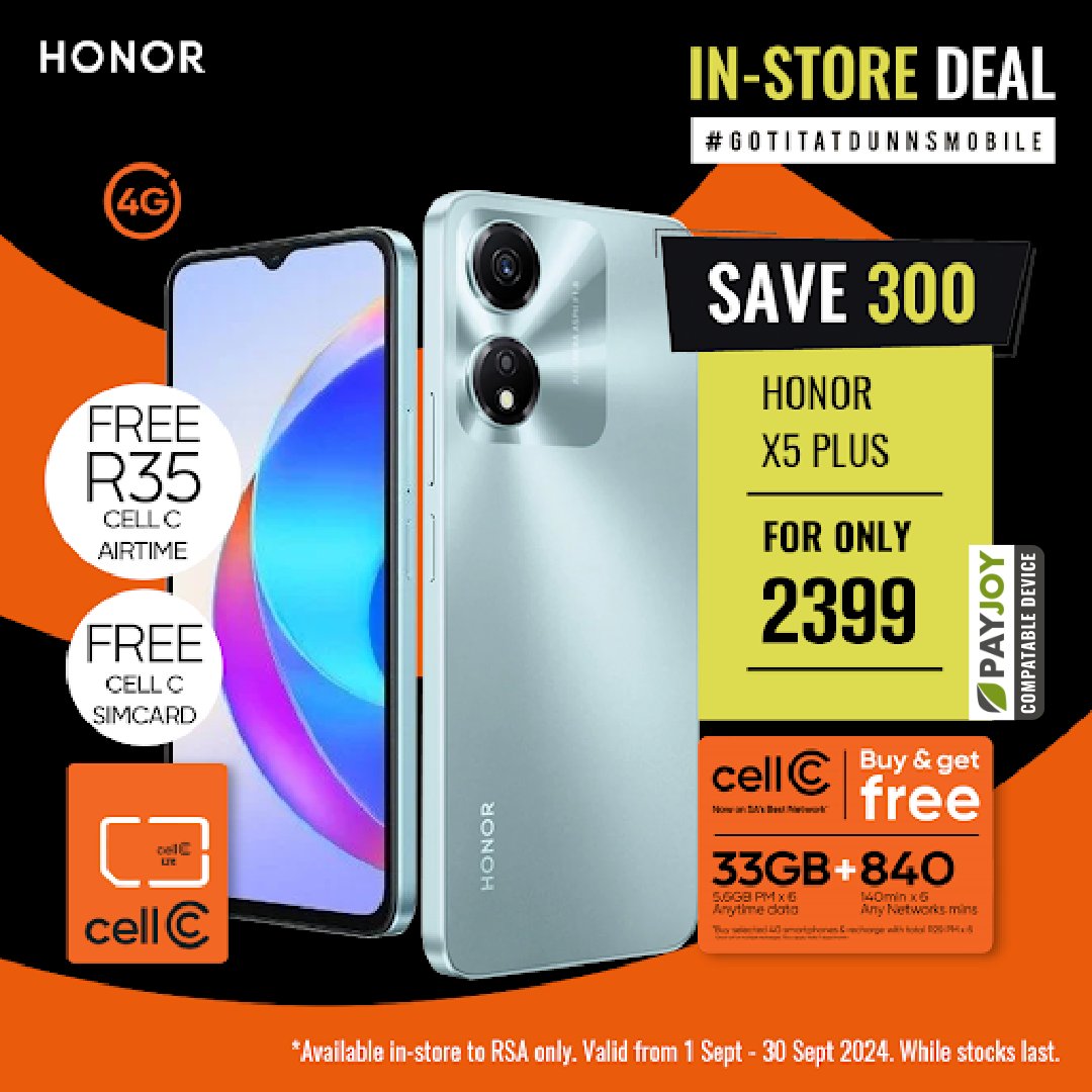Dunns Mobile - HOT DEAL ALERT! 🔥 Save R300 on the Honor... | Facebook