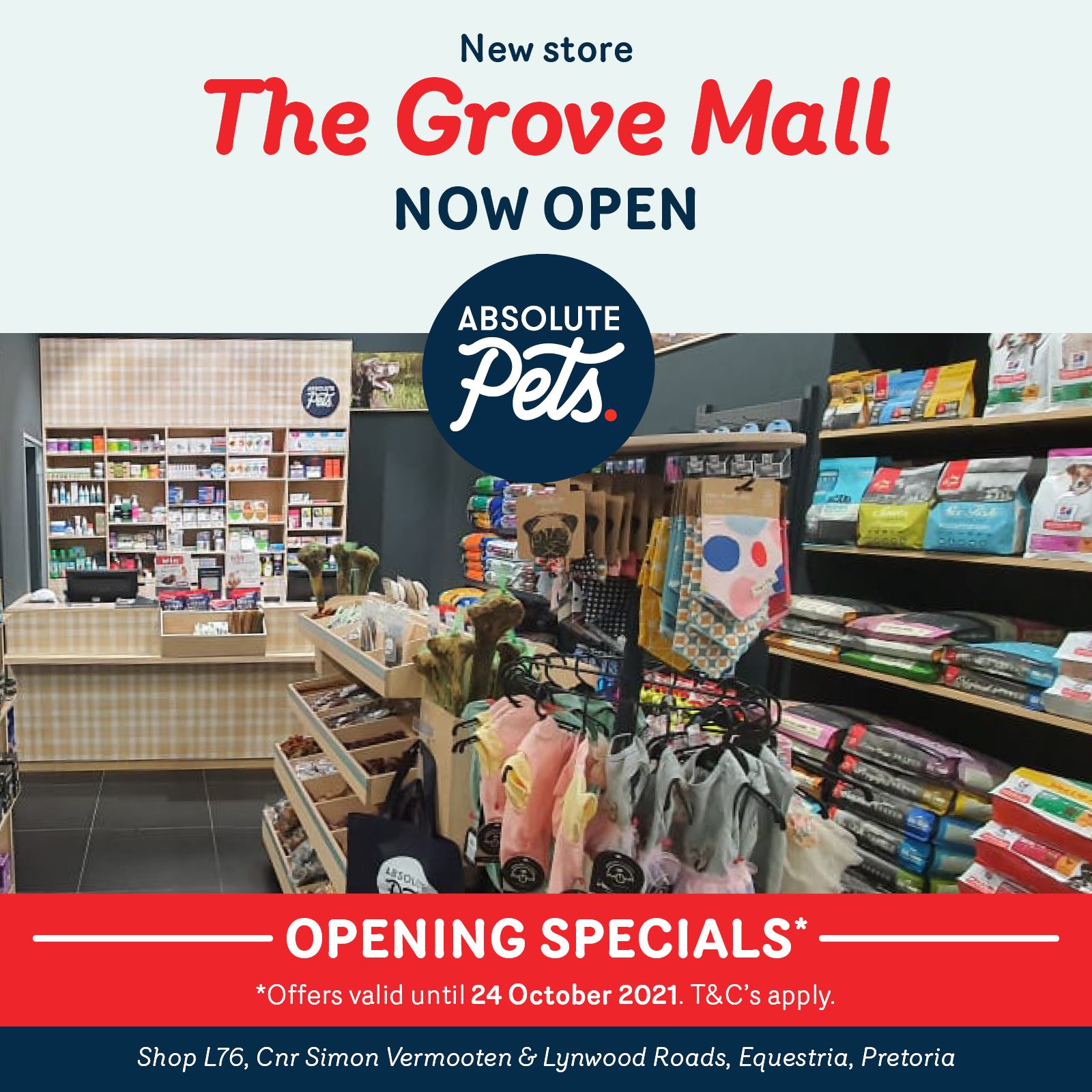 Absolute Pets - NEW STORE NOW OPEN at The Grove Mall in... | Facebook