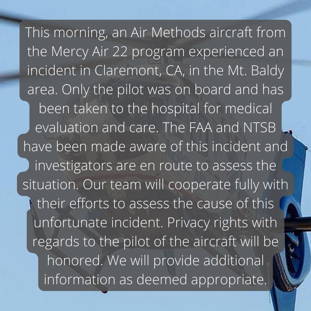 Mercy Air - This morning, an Air Methods aircraft from the... | Facebook