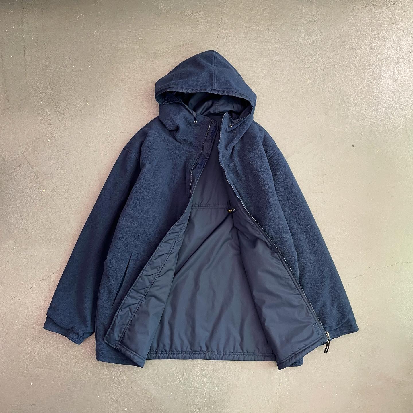 Nike Reversible Fleece / Nylon Coat Jacket. Size XL. Navy. In 