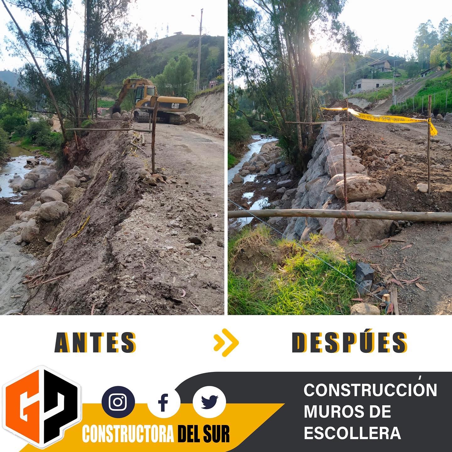 Estabilización de vía a Travez... - GP Constructora del Sur