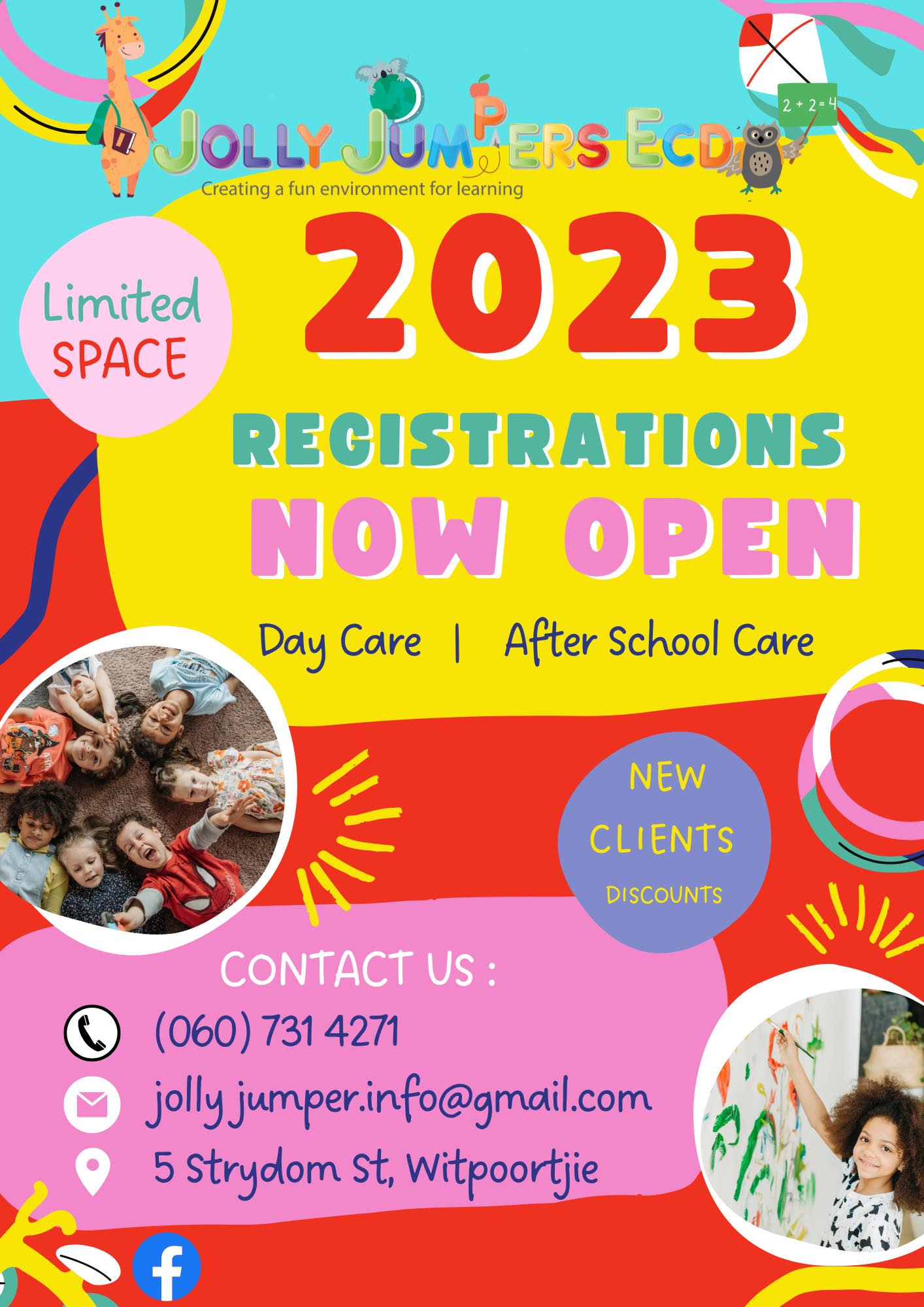 Registrations for 2023 is now open.... - Jolly Jumpers ECD | Facebook