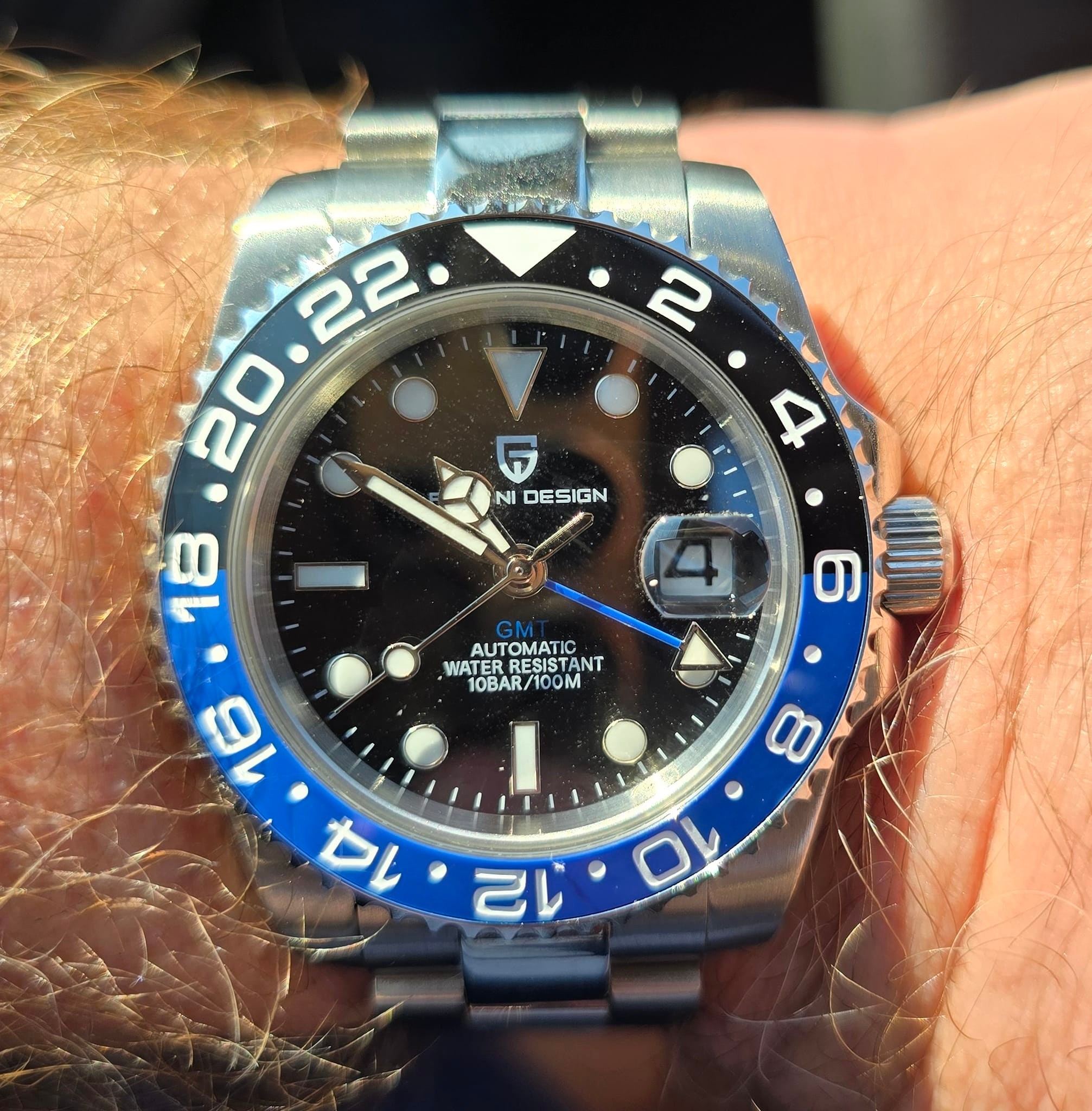 I am wearing my Pagani Design Batman GMT. What