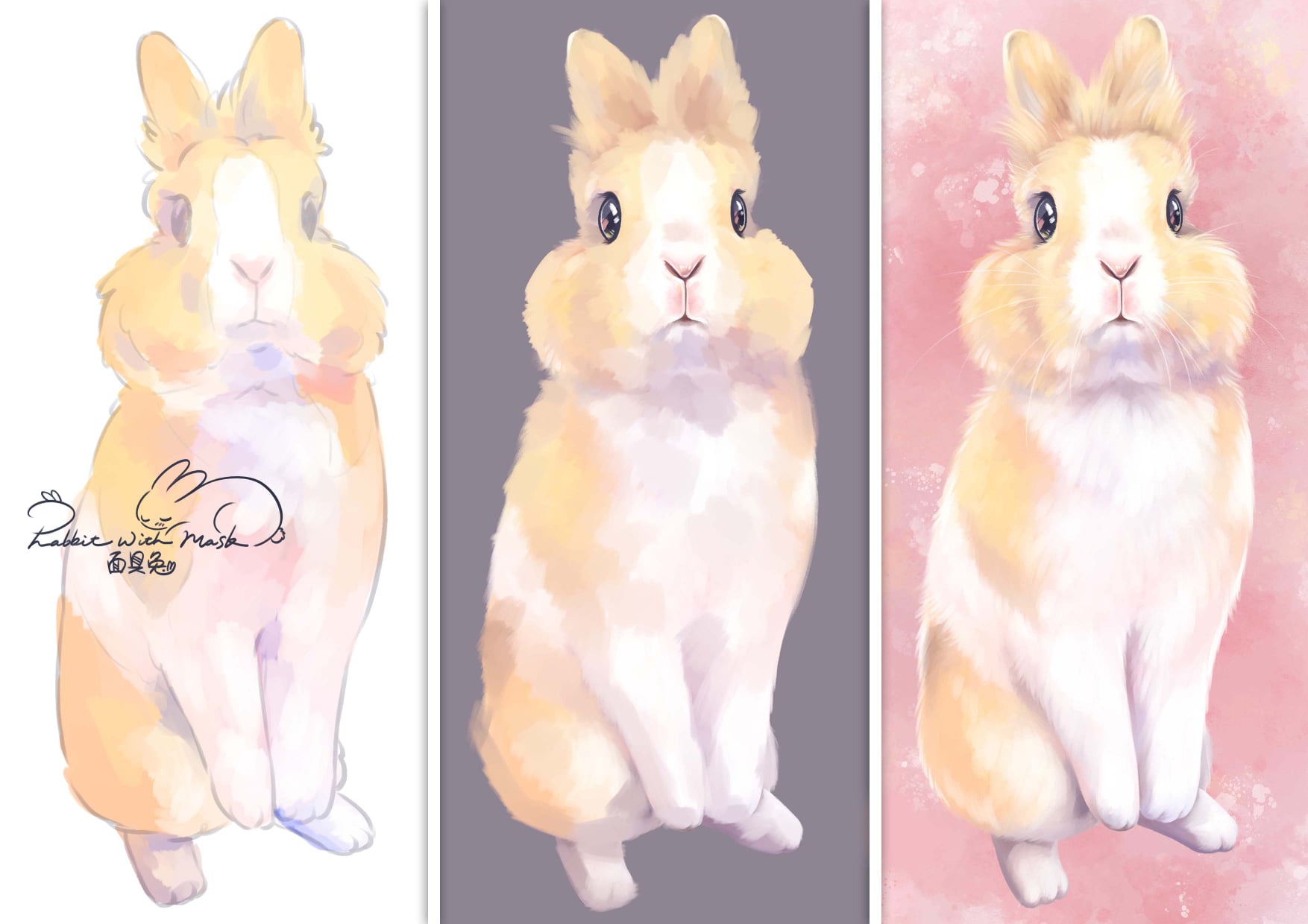 繪兔分享~胖胖 常常想要存下繪圖步驟 老是畫完才想起🤣... - Rabbit with Mask 面具兔 | Facebook