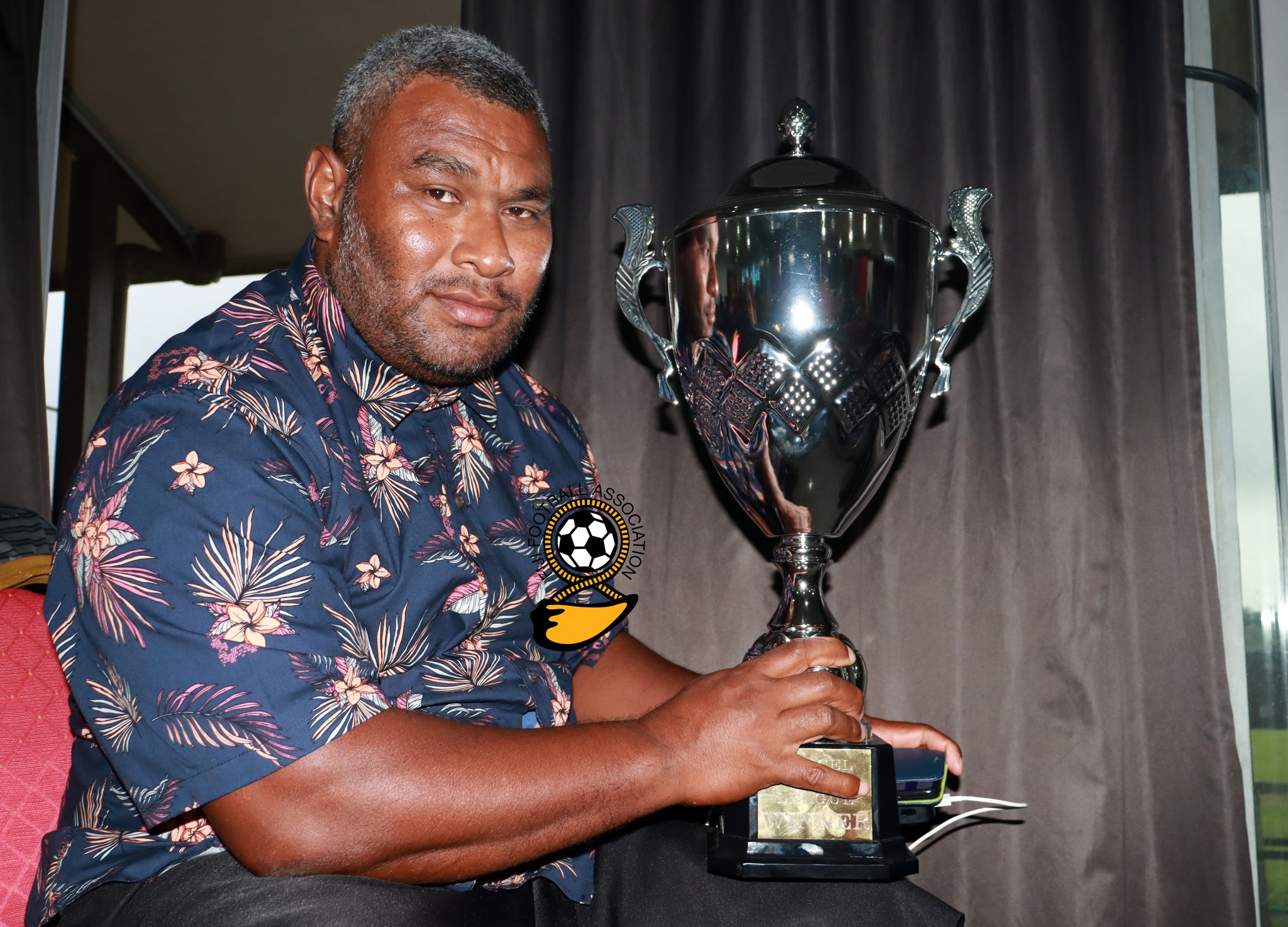 Fiji - Rewa FC Head Coach Marika Rodu with the Digicel Premier League ...