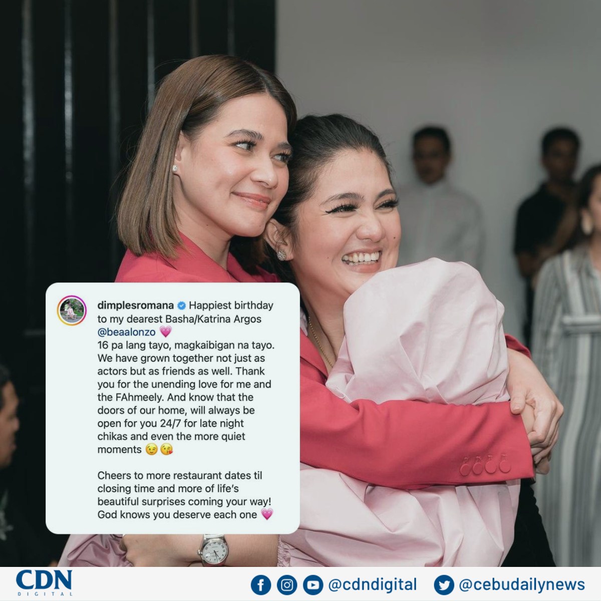 CDN - 'HAPPIEST BIRTHDAY TO MY DEAREST BASHA' 💗 LOOK: Actress Dimples ...