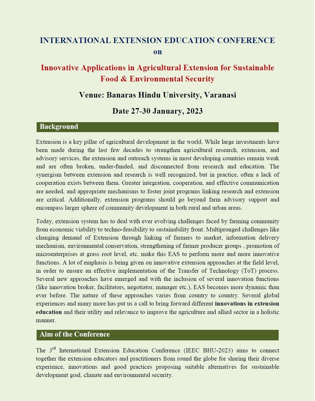 International Extension Education Conference