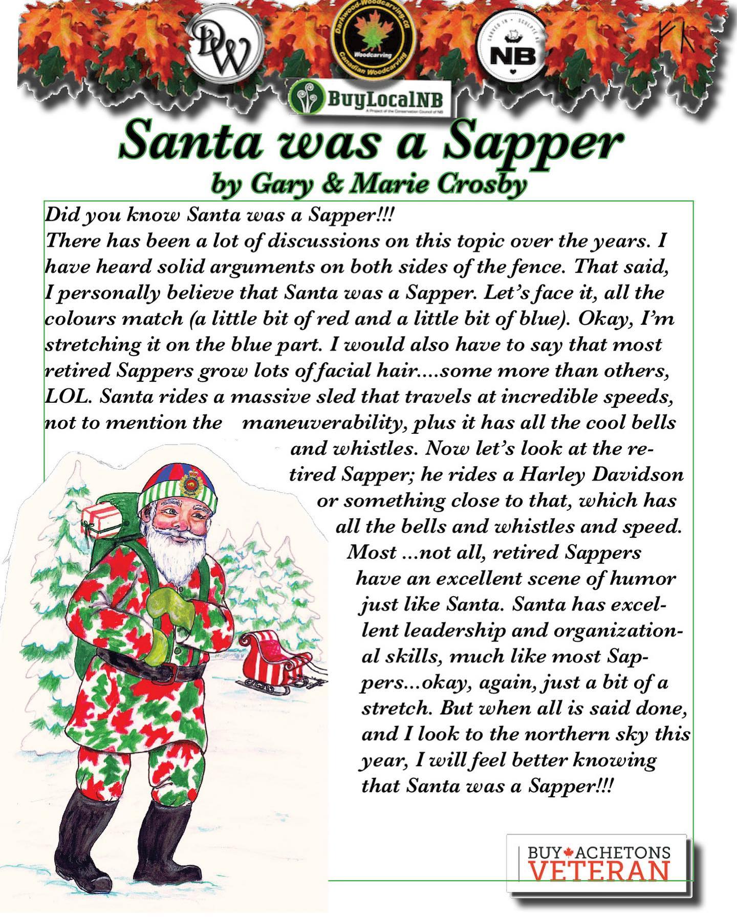 Did you know Santa was a Sapper.... - Woodcarving Darkwood DW | Facebook