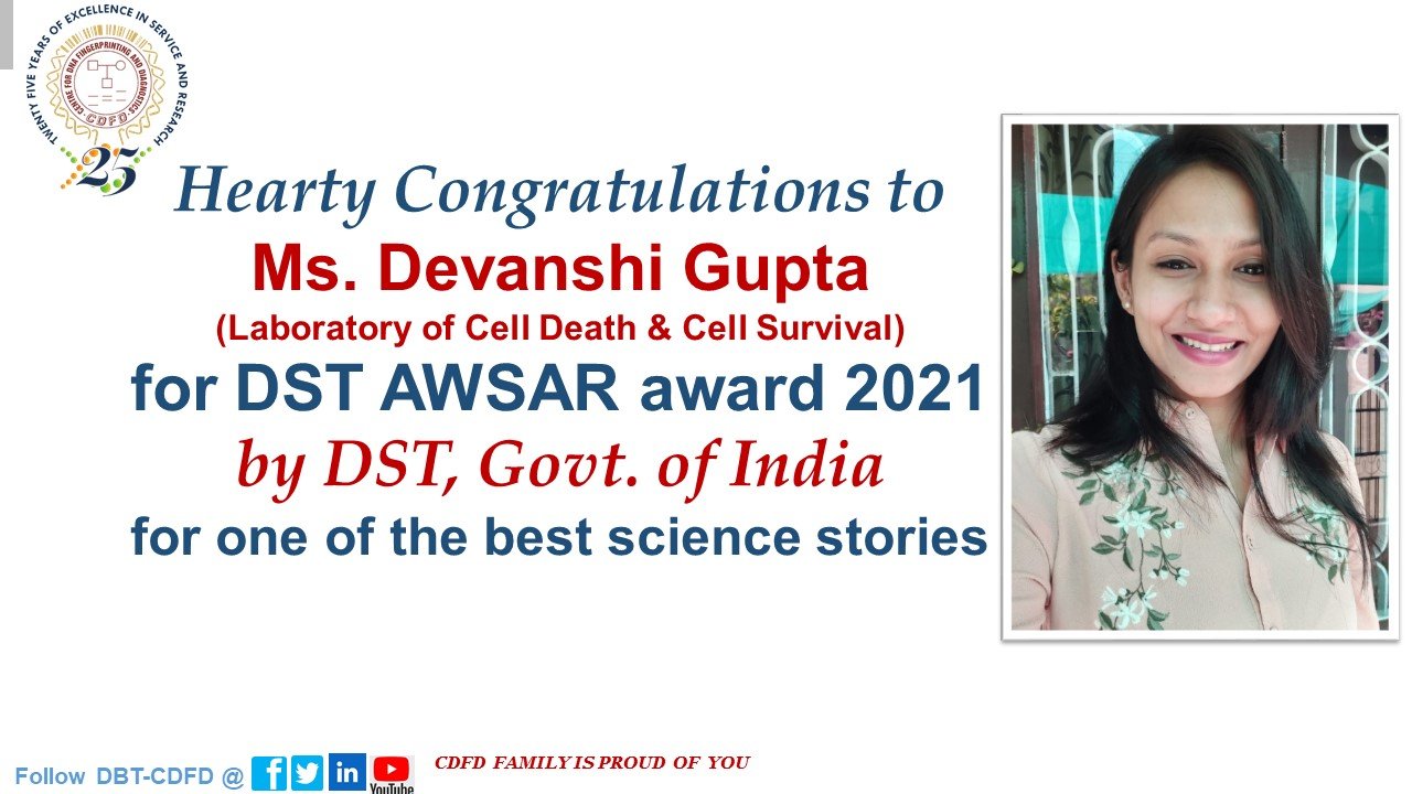 BRIC - CDFD - Congratulations to Ms.Devanshi Gupta,Ph.D... | Facebook