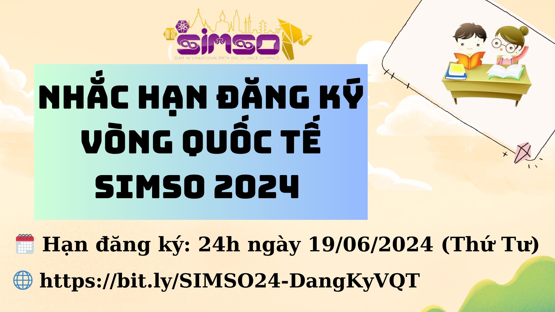 🔥NHẮC HẠN ĐĂNG KÝ VÒNG QUỐC TẾ KỲ THI OLYMPIC TOÁN VÀ KHOA HỌC SIMSO ...