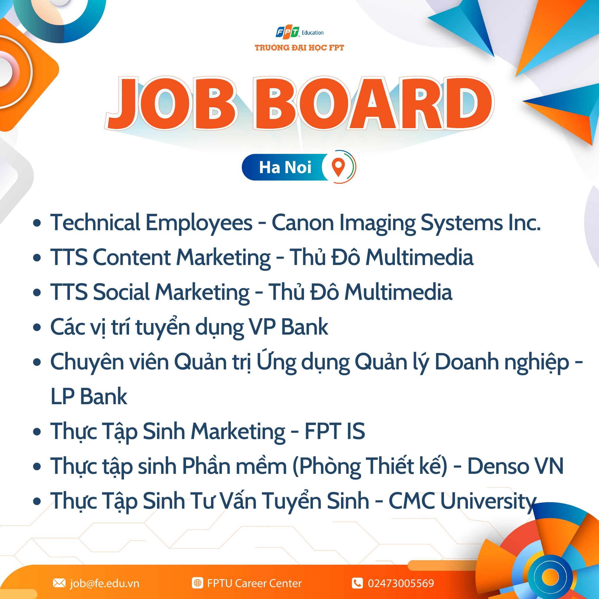 JOB BOARD | BẢN TIN TUYỂN DỤNG... - FPT University Career | Facebook