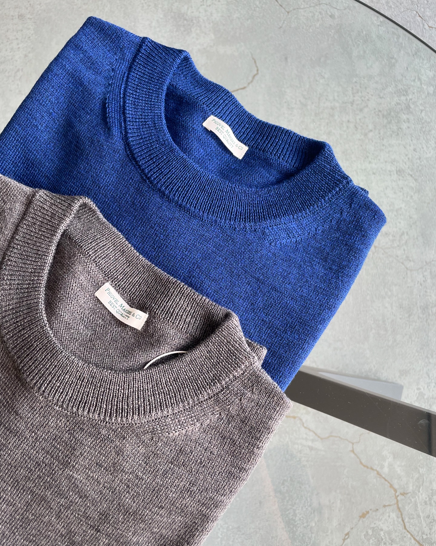 phigvel W/L CREWNECK KNIT 定番的に展開しているウールとリネンを 