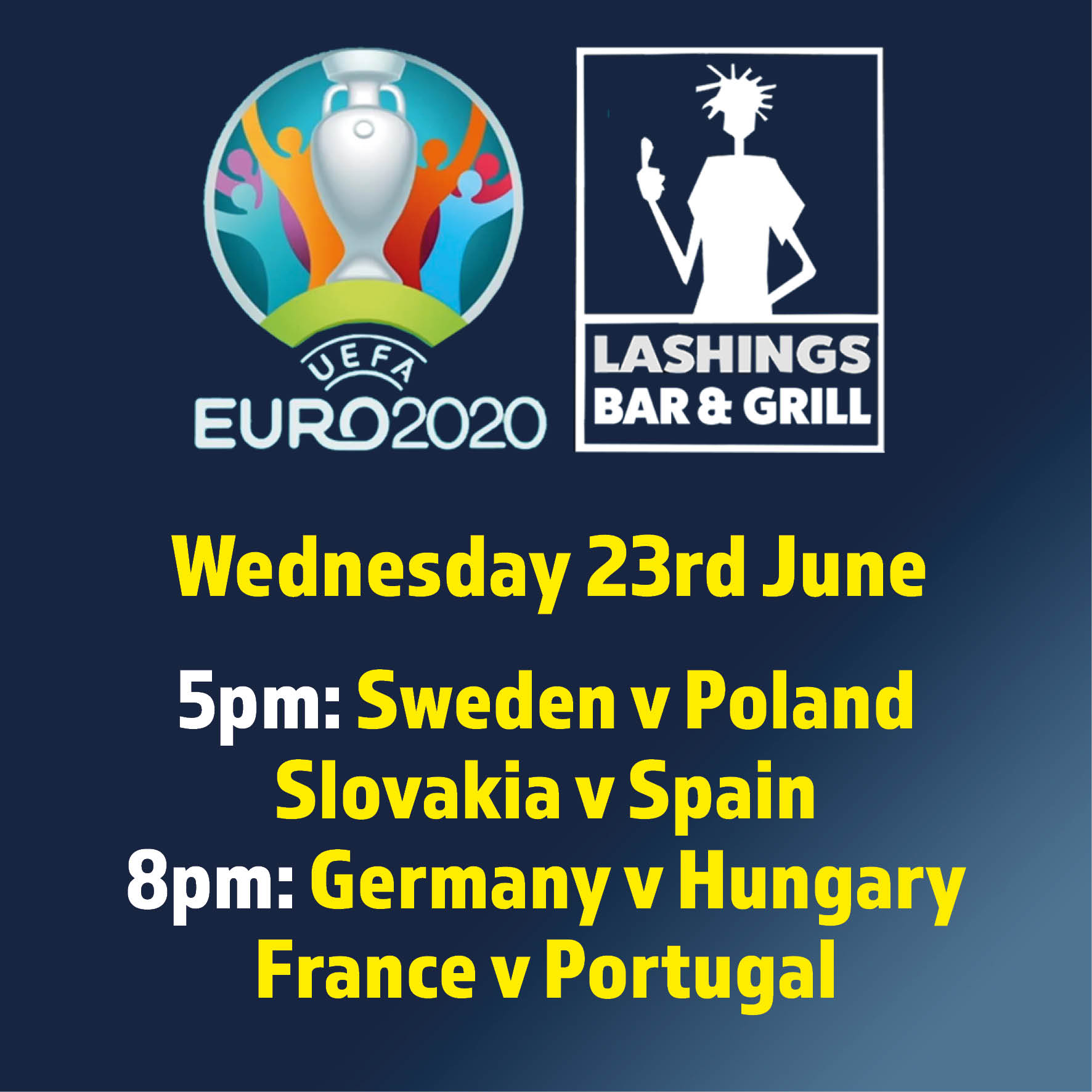 Lashings Bar & Grill - Tonight at Lashings. Spain 🇪🇸 v Slovakia 🇸🇰 and ...