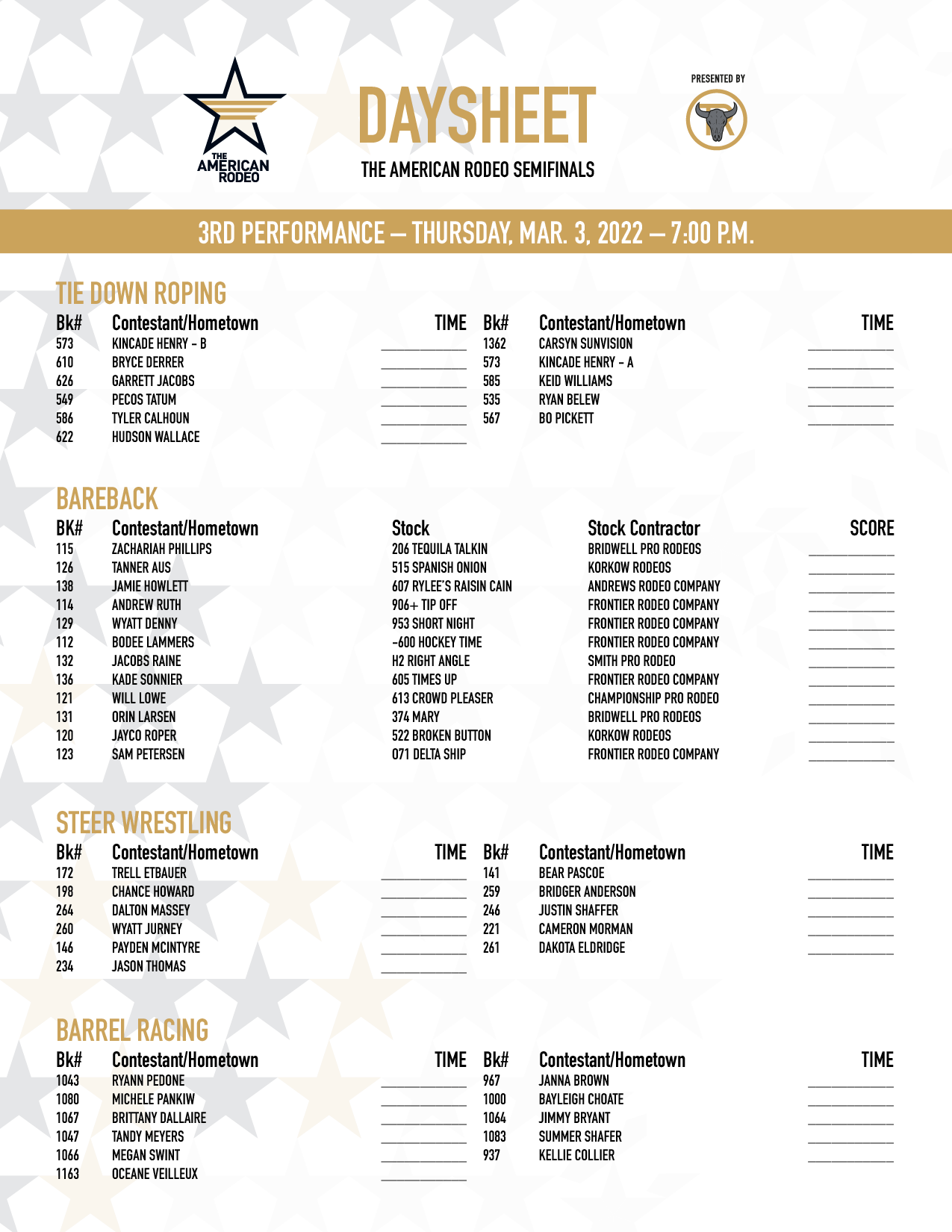 The Daysheet is here! 🔥 Check out... - The American Rodeo | Facebook