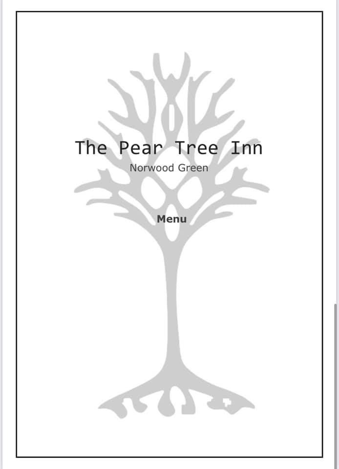 OUR NEW MENU IS NOW UP... - The Pear Tree Inn, Norwood Green.