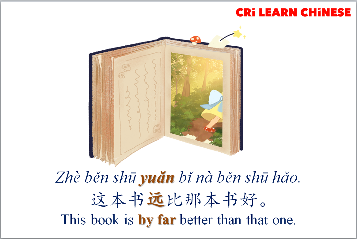Learn Chinese - 【造句 Make sentences】 [yuǎn] 远 by far; far...