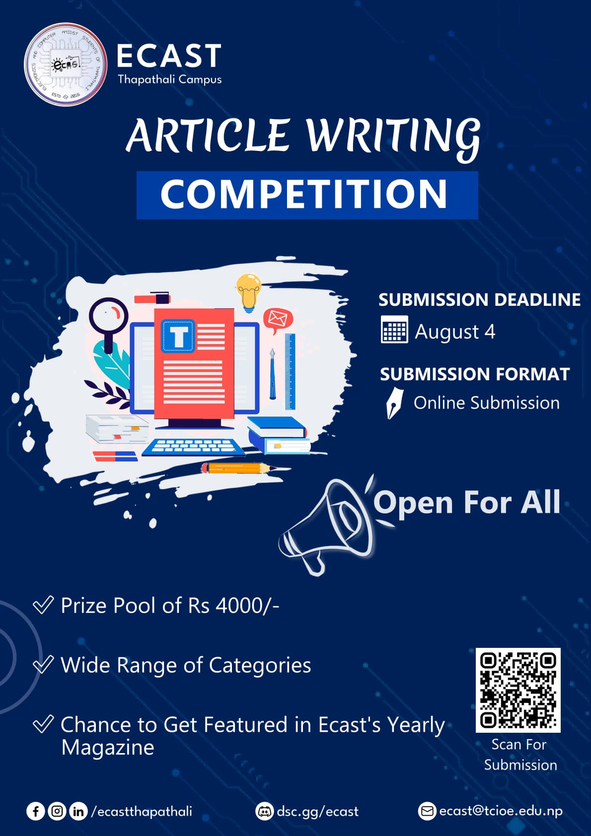 As previously announced, ECAST is here with an exciting article writing ...