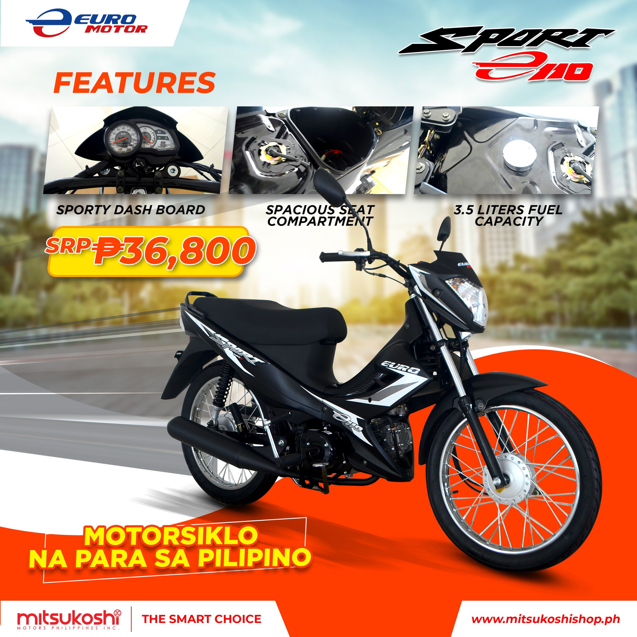 Ride your Euro Sport E110 today! Experience a sporty feeling 