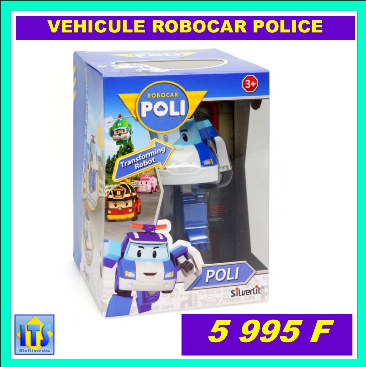 Robocar Poli Véhicule Robot Transformable Roy - 10 cm - Se transforme en Robot ou en Voiture