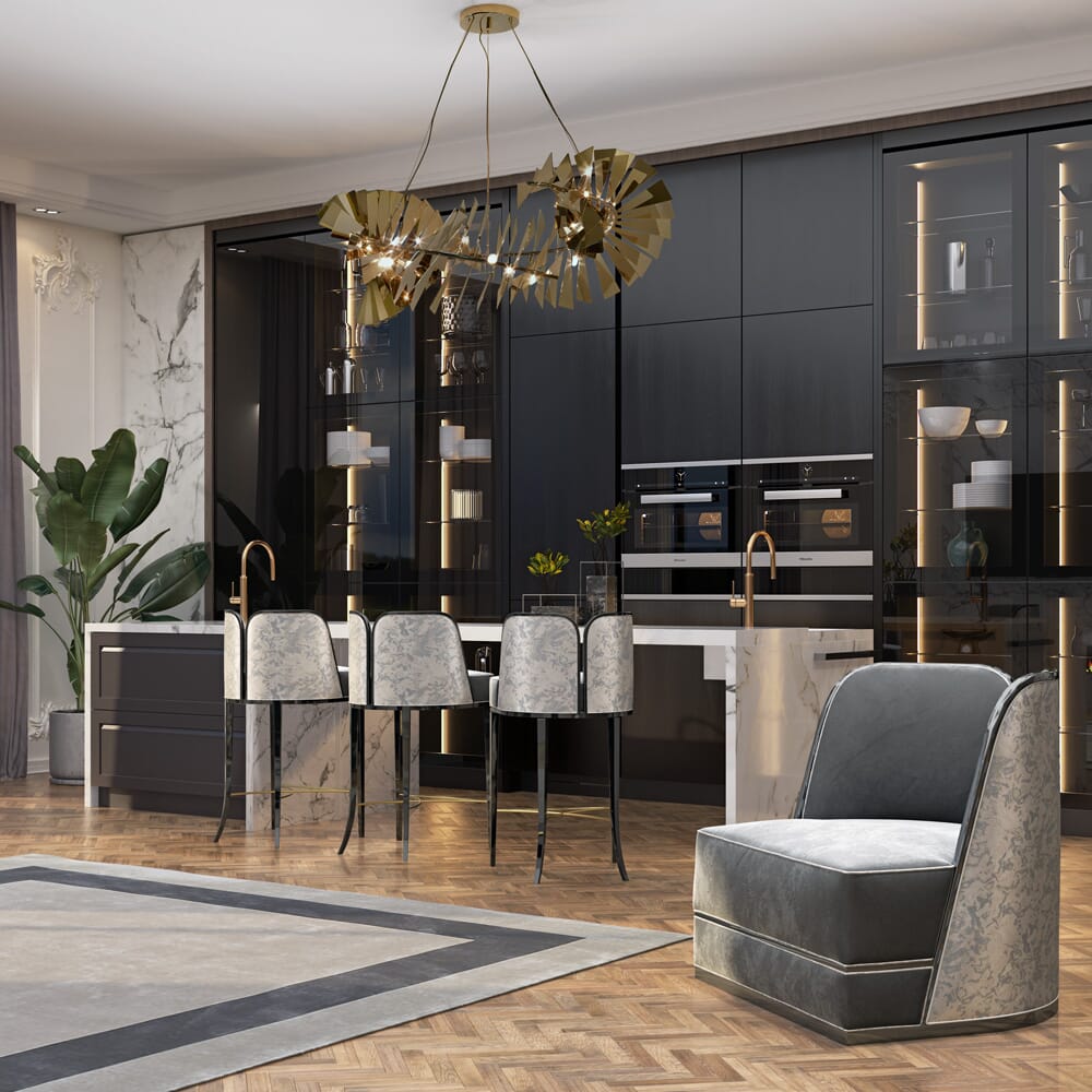 A modern, open plan interior with an... - Juliettes Interiors