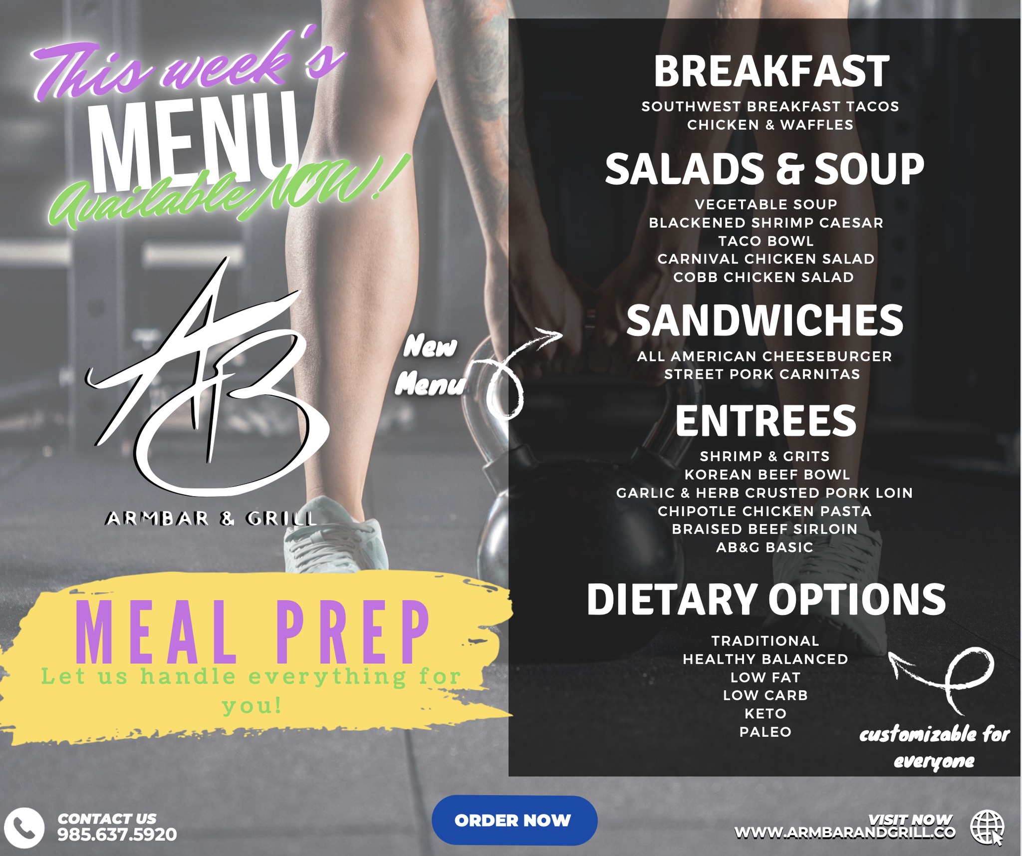 AB&G Meal Prep - New Menu is now available. Eat Well. Live Well ...