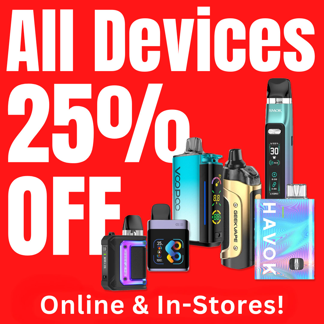 vapes sale online 25% OFF All Devices! At ALL FreeStyle Stores and Online! . Shop now for the best selection! ends January 31st. While Supplies Last! . www.freestylevapes.ca . #freestylevapes #freestylevapesshop #freestylevapesstore #vapelife # How to Make Vape Scent Space Color:Tobacco